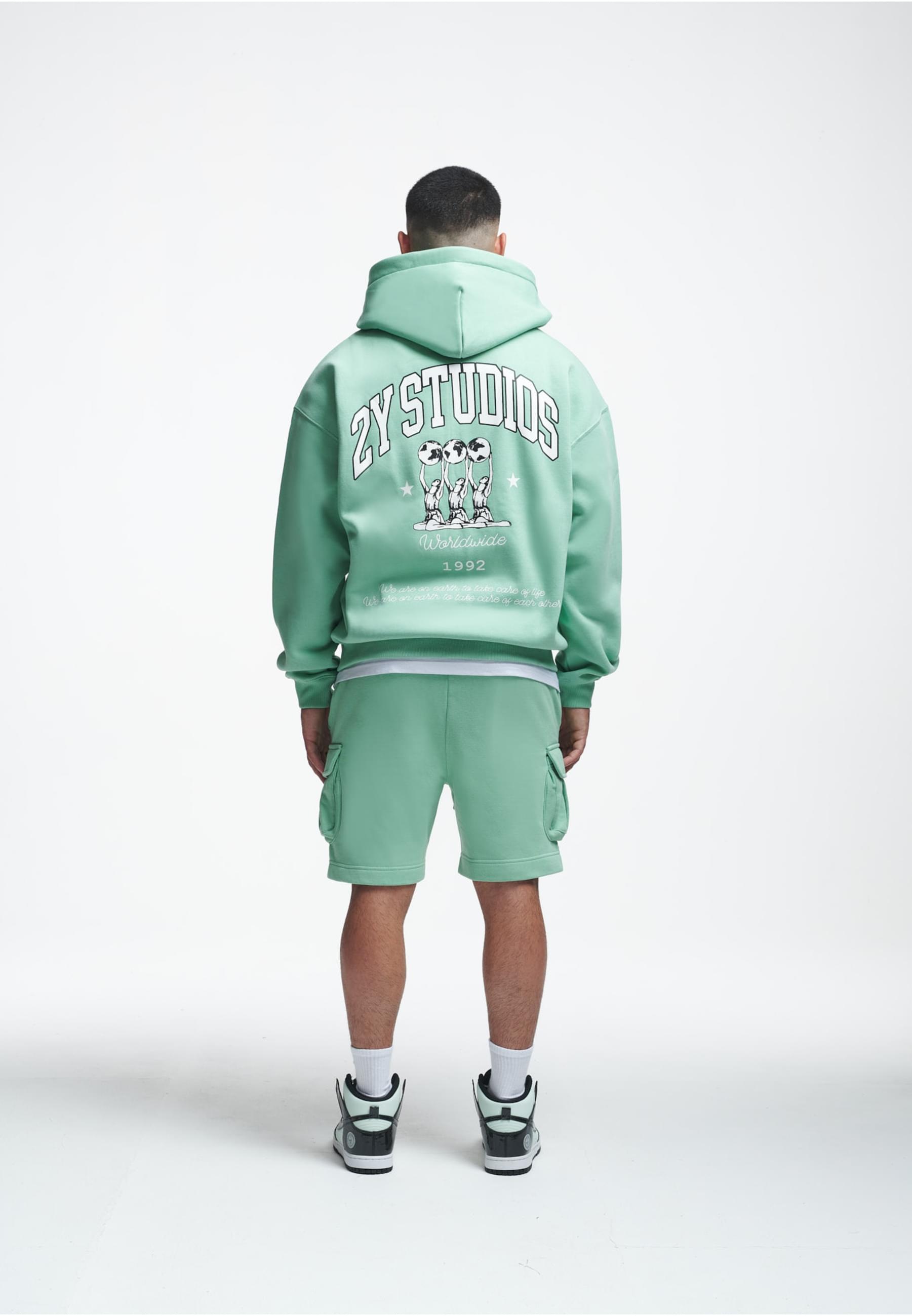 2Y Studios Sweatjacke »2Y Studios Herren 2Y Globus Oversize Zip-Hoodie«