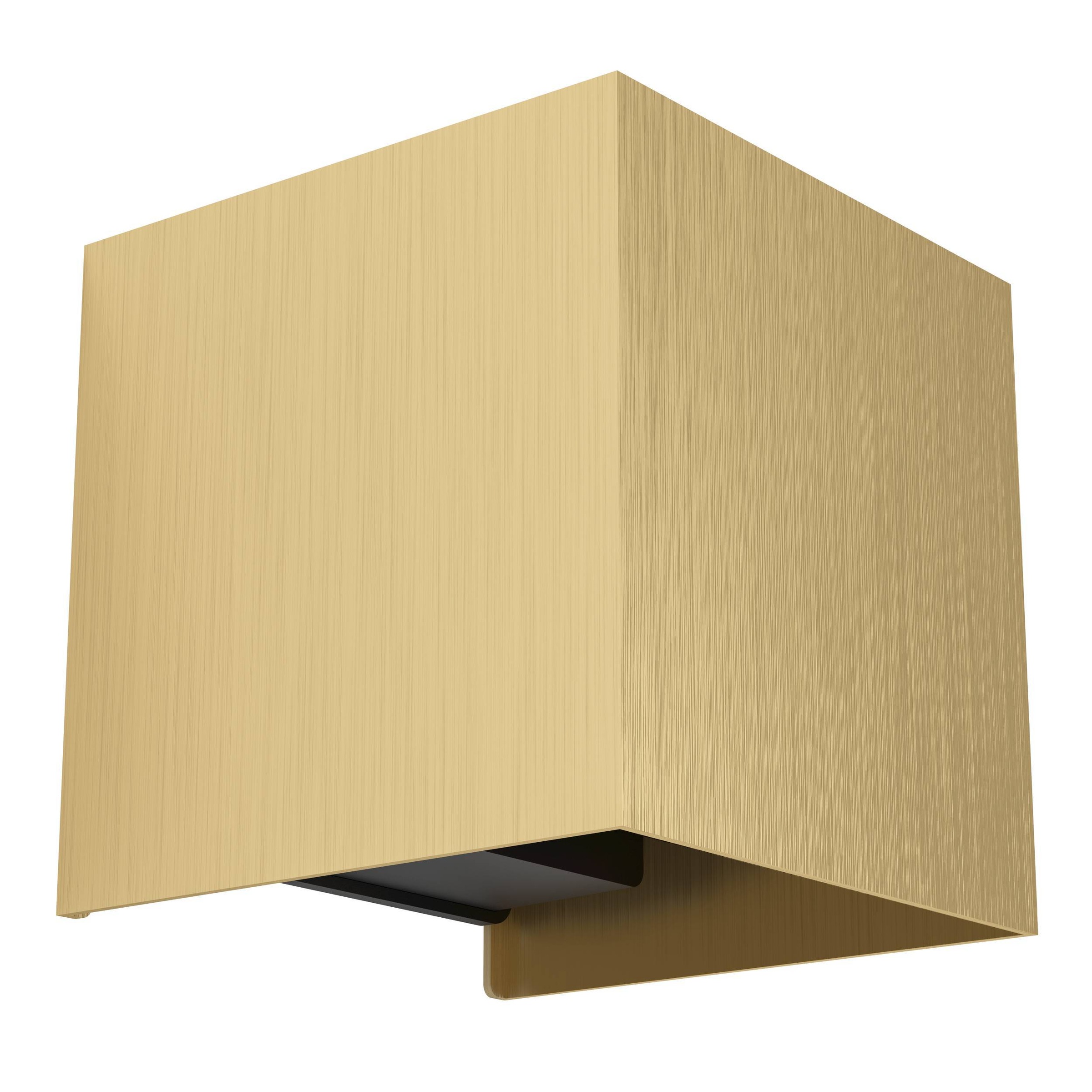 EGLO Wandleuchte »Valmontone Wandlampe,innen, Würfel, indirekte Up und Down Beleuchtung« LED-Modul 1 Stk. Warmweiß Wand-/Deckenleuchte - L10 x H10 x AL10 cm - messing-gebürstet