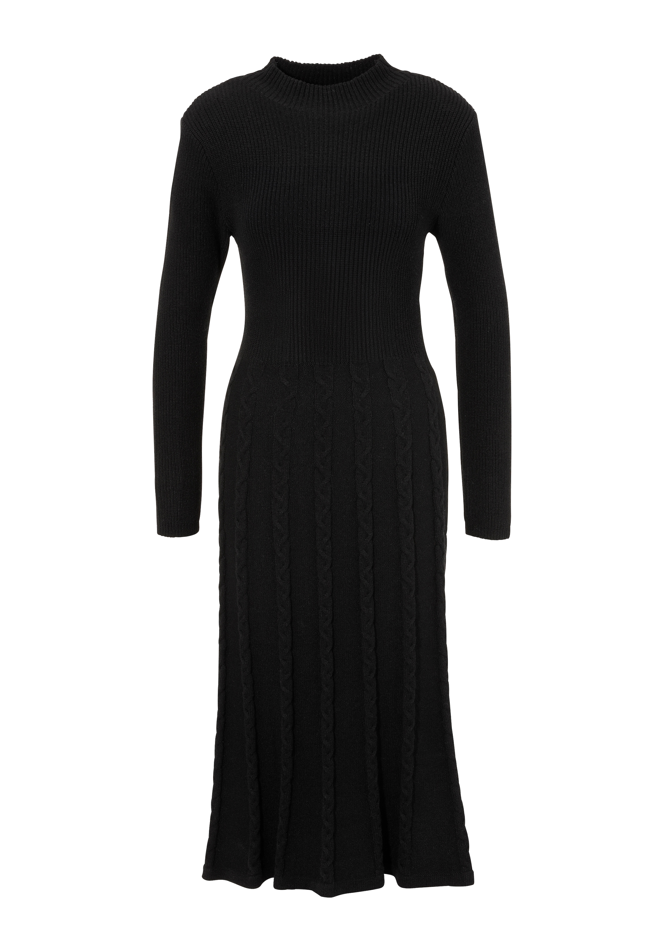 Aniston SELECTED Strickkleid, mit Zopfstrickmuster