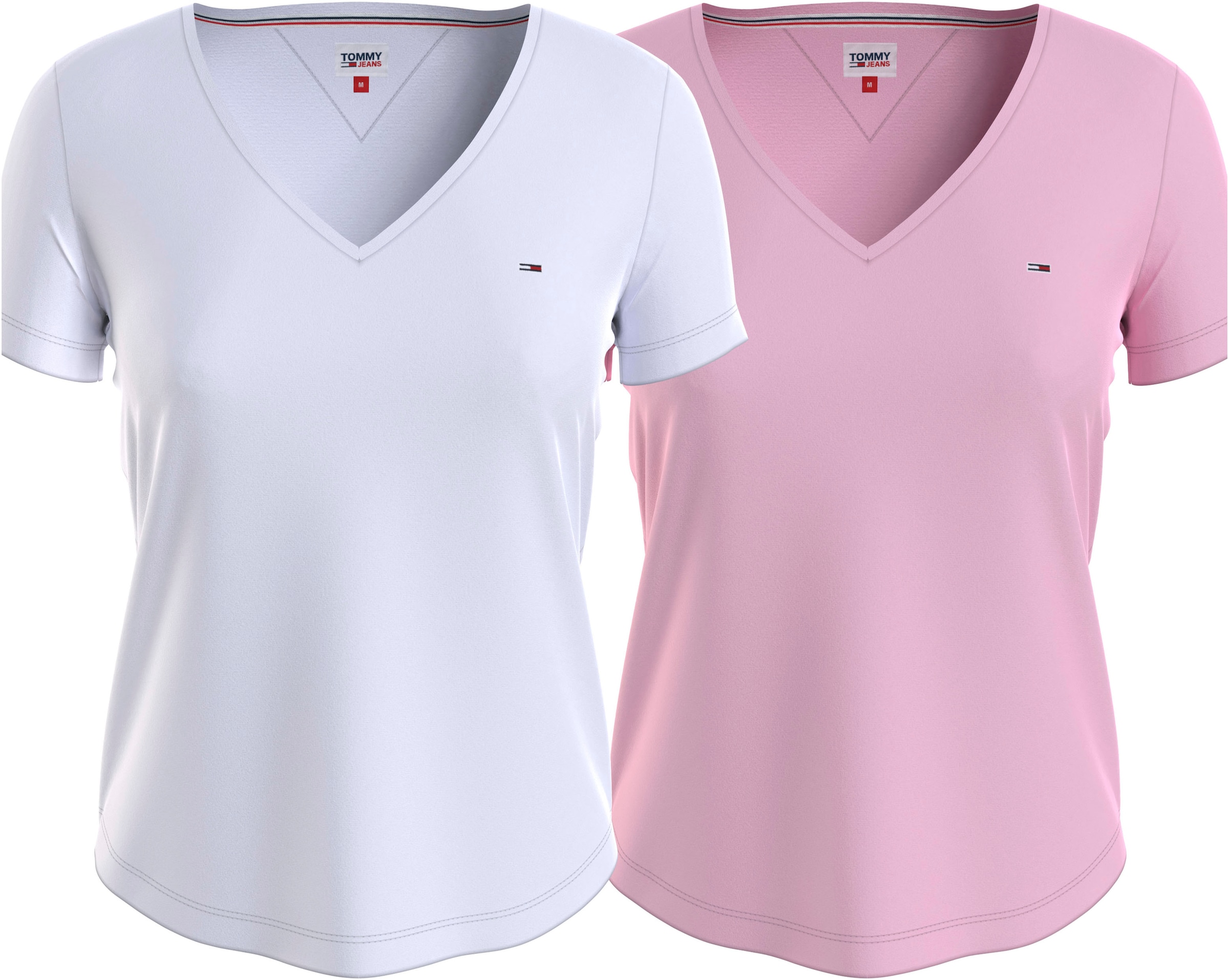 Tommy Jeans V-Shirt "TJW 2PACK SLIM SOFT V NECK TEE", in Basic Optik mit To günstig online kaufen