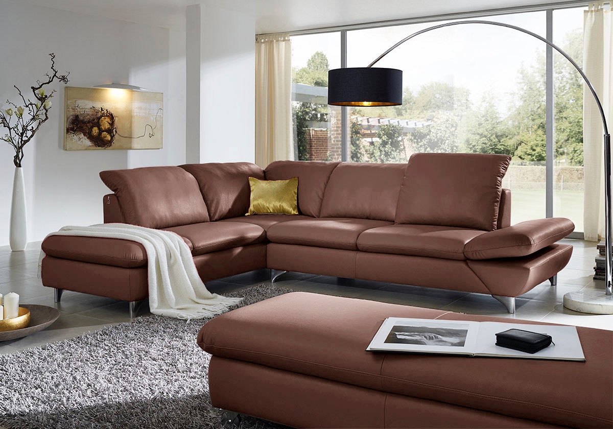 W.SCHILLIG Ecksofa "Taoo, elegant und zeitlos, bequem, L-Form, Breite 296cm" mit Sitziefenverstellung & Kopfteilverstellung
