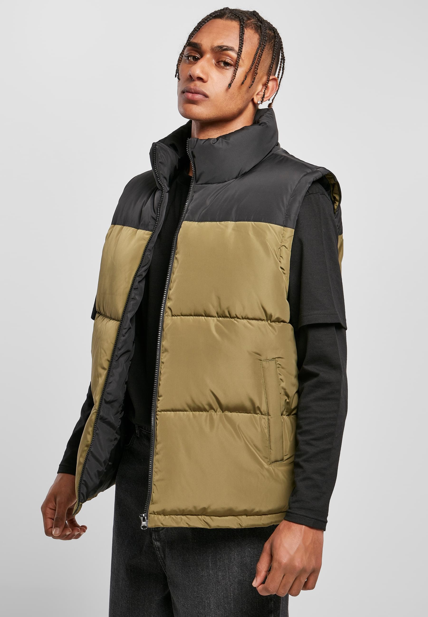 URBAN CLASSICS Jerseyweste »Urban Classics Herren Block Puffer Vest«, (1 tlg.)