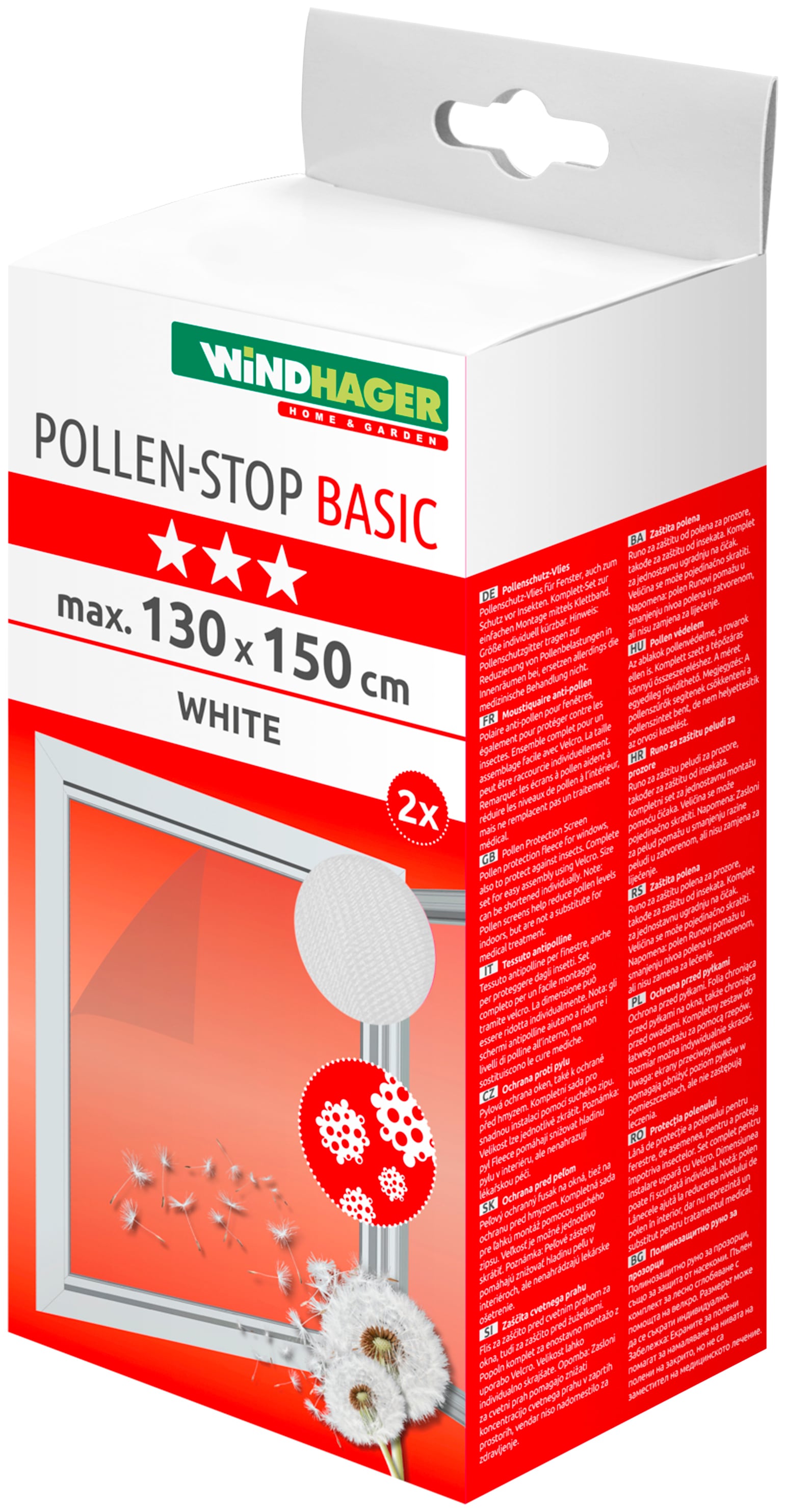 Windhager Pollenschutzgitter Set, 2 Stk. tlg. BxH: 130x150 cm, inkl. Klettband