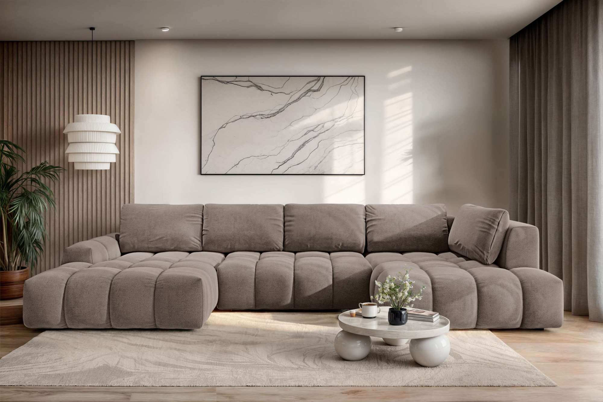OTTO home Wohnlandschaft "AZITA U-Form, Breite 363 cm - OTTO. Verlässliche Qualität." wahlweise als Schlafsofa mit Bettkasten, Bubble-Optik