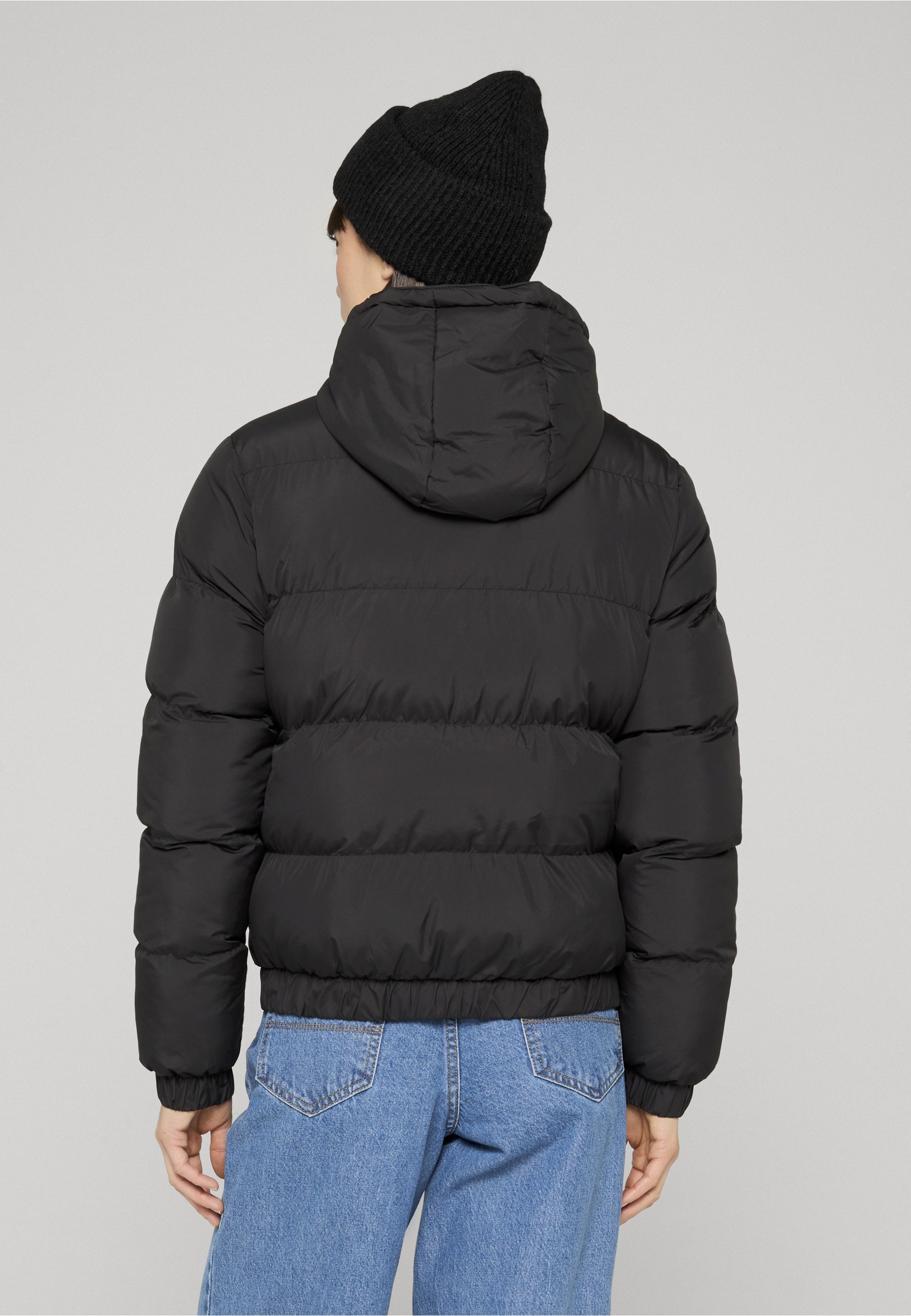 URBAN CLASSICS Winterjacke »Urban Classics Damen Ladies Hooded Puffer Jacket« 1 Stk. tlg. mit Kapuze