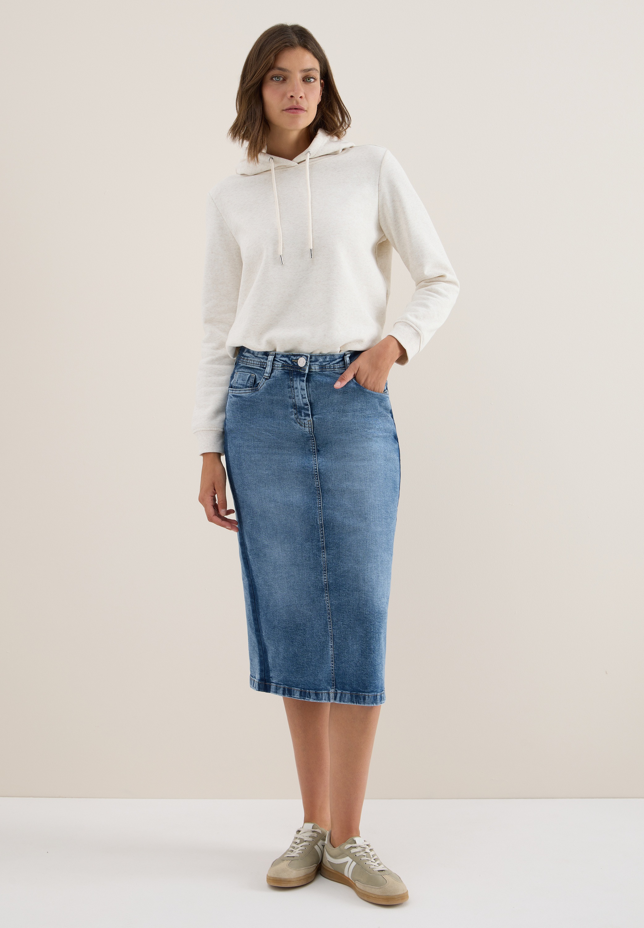 Cecil Jeansrock, aus Baumwolle mit Stretchanteil