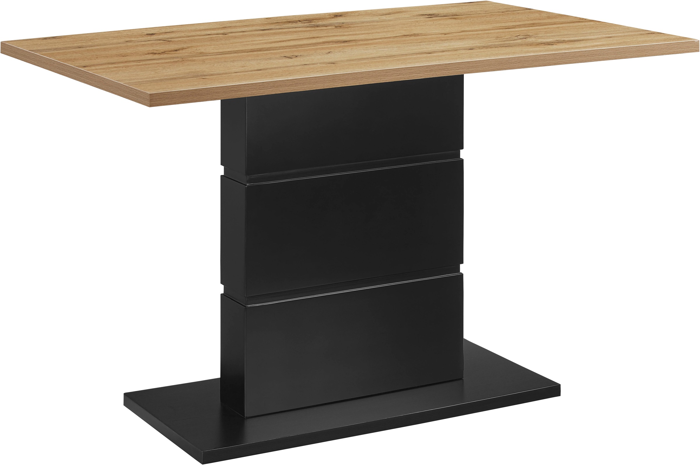 OTTO home Essgruppe »Geranie« Set, 4 tlg. in Eichenoptik mit schwarzem Säulengestell