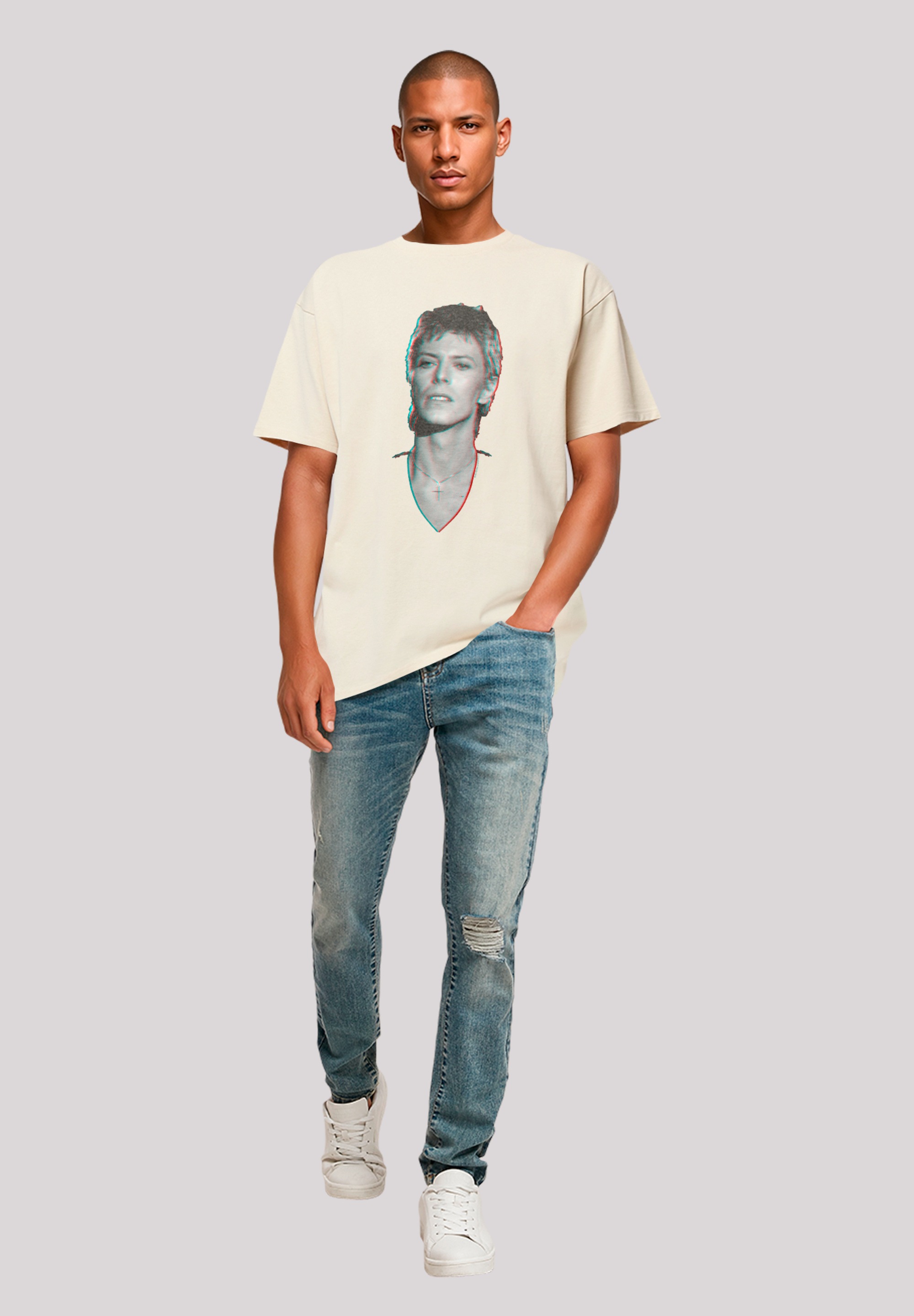 F4NT4STIC T-Shirt »TV Times Pop Star David Bowie Portrait 1977«, Premium Qualität