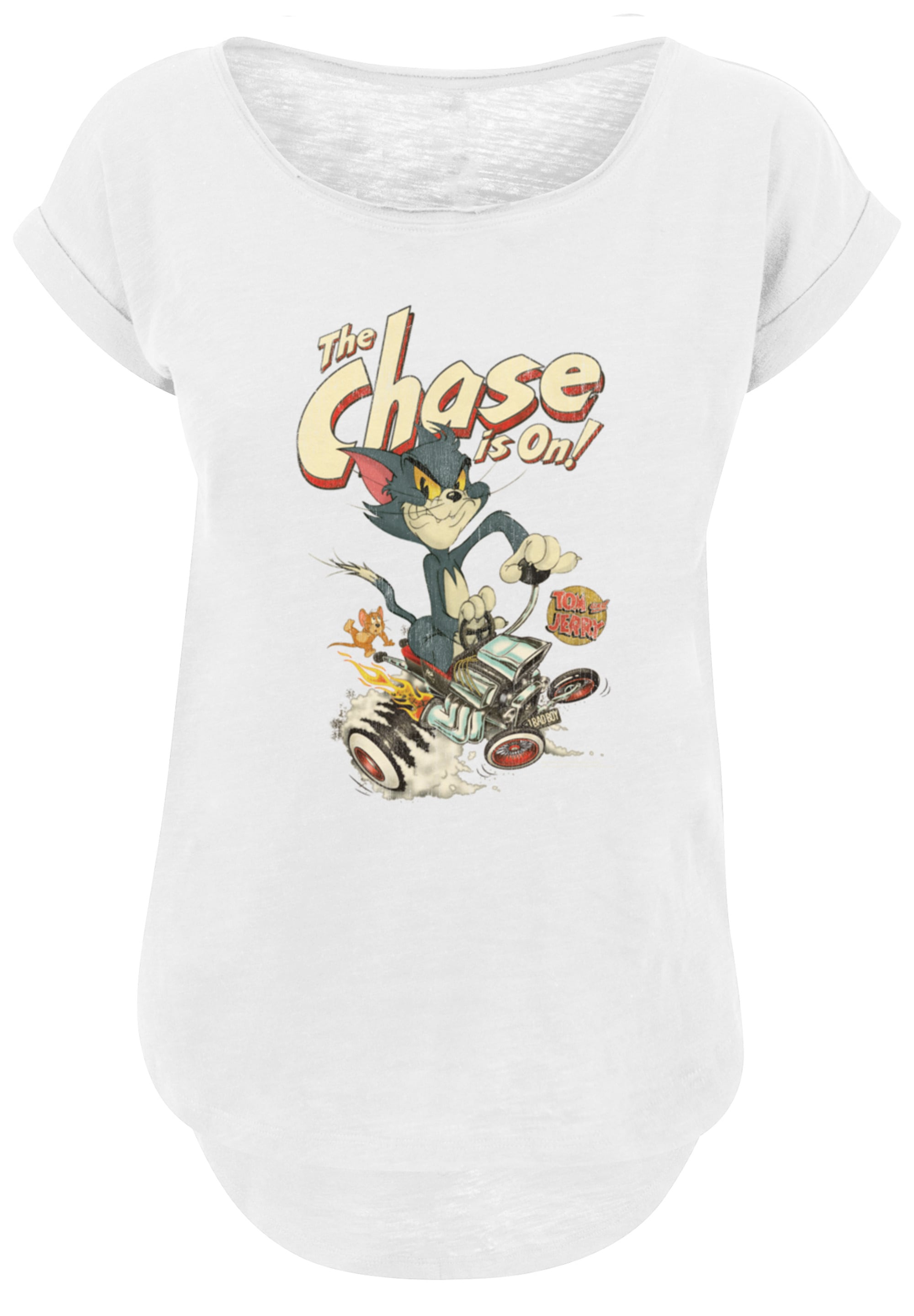 F4NT4STIC T-Shirt »Tom and Jerry TV Serie The Chase Is On«, Damen,Premium Merch,Lang,Longshirt,Bedruckt