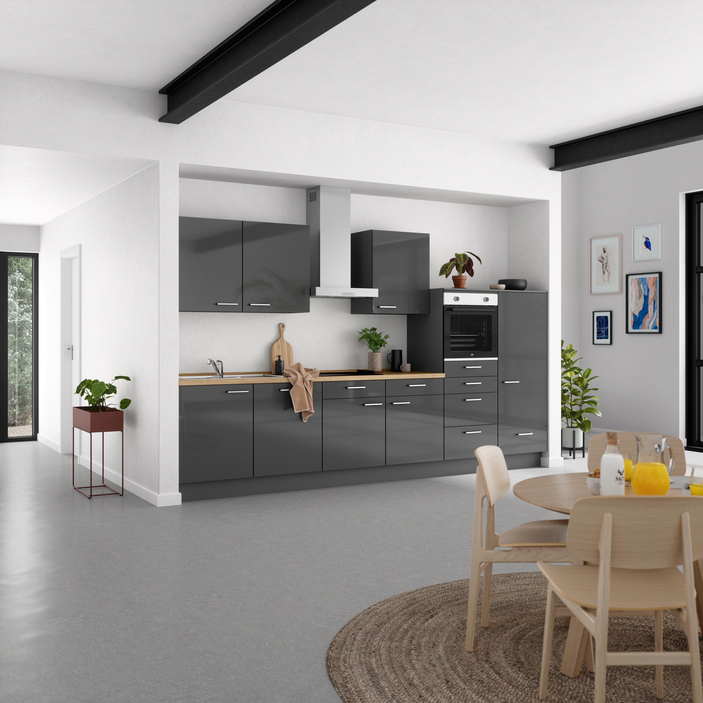 nobilia® Küchenzeile »"Flash I"«, vormontiert, Ausrichtung wählbar, Breite 360 cm, wahlw. mit E-Geräten