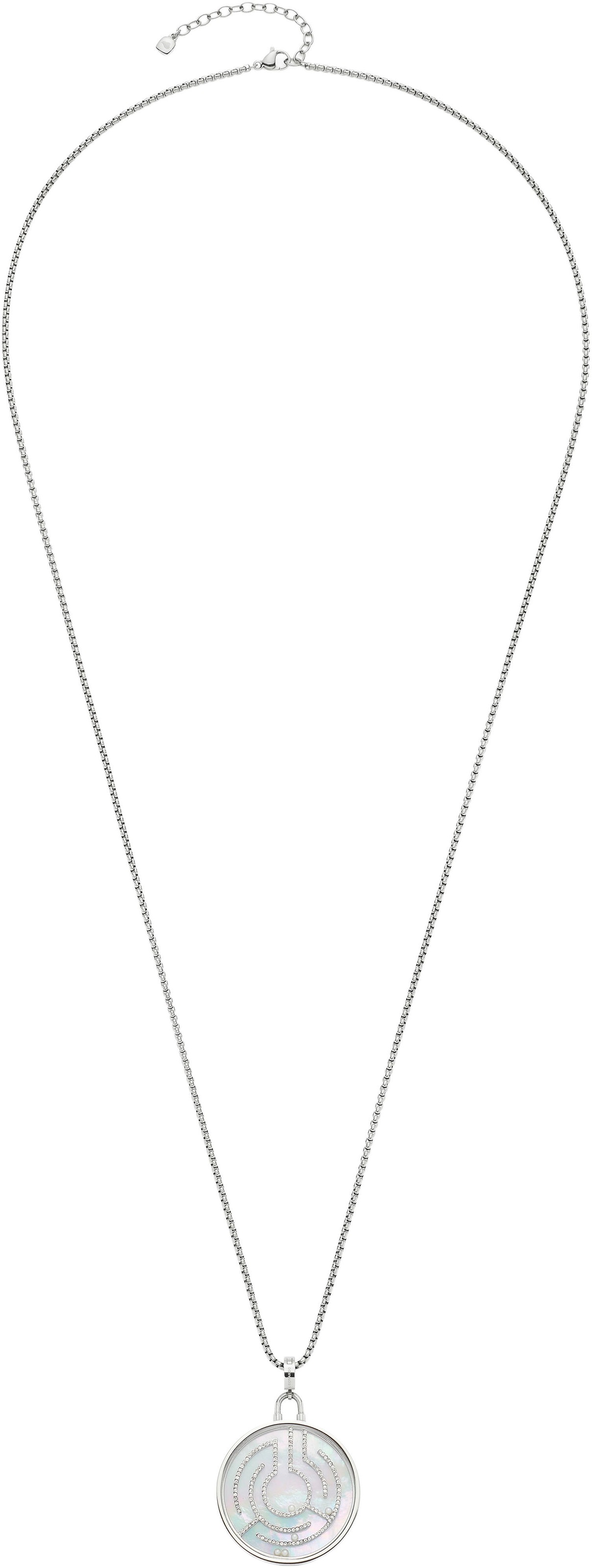 LEONARDO Kette mit Anhänger »Halskette Joy, 024366, 024367«, mit Zirkonia (synth.) - mit Perle (imitiert)
