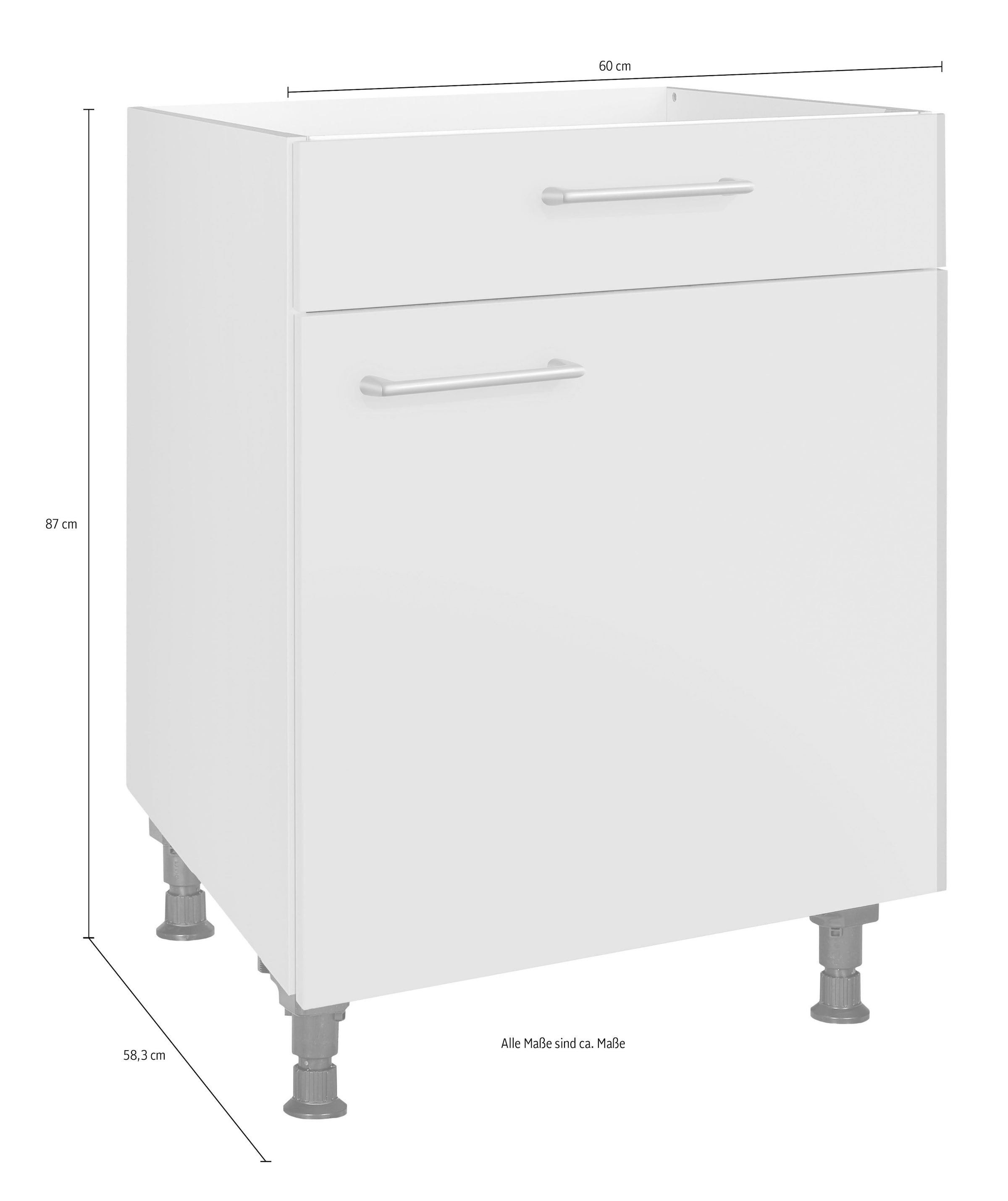 nobilia® Kochfeldumbauschrank »"Laser", mit Schukasten und Tür, Ausrichtung wählbar«