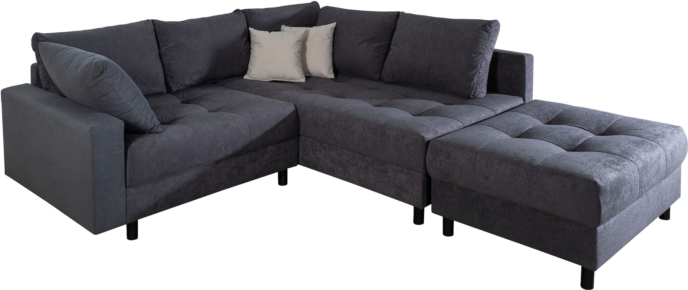 COLLECTION AB Ecksofa »Antonia L-Form, B: 215 cm« Ecksofa, Rückenkissen, ottomane beidseitig montierbar, Bonnelfederkern