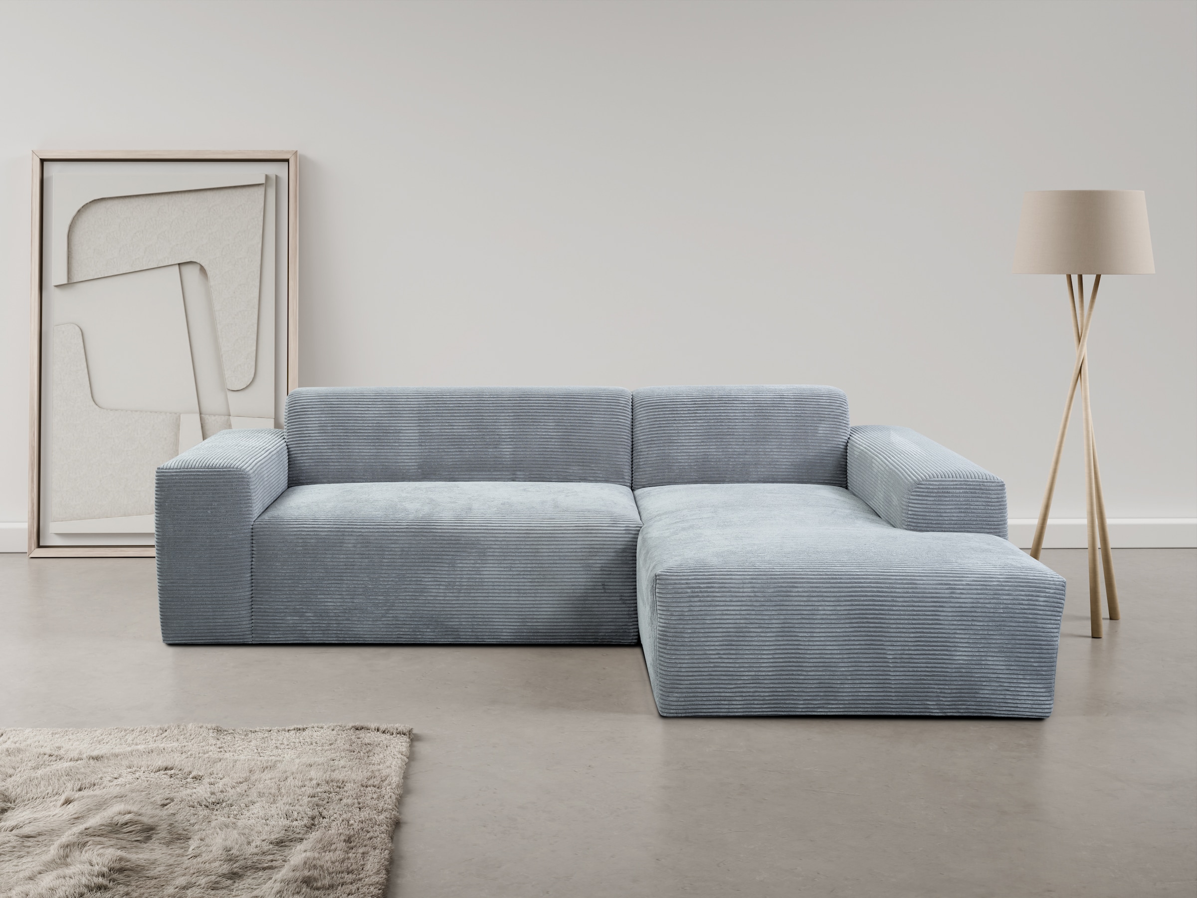 WERK2 Ecksofa "Zeus-L modern & zeitlos, Breite 253 cm, bequemes Sofa", Curv günstig online kaufen