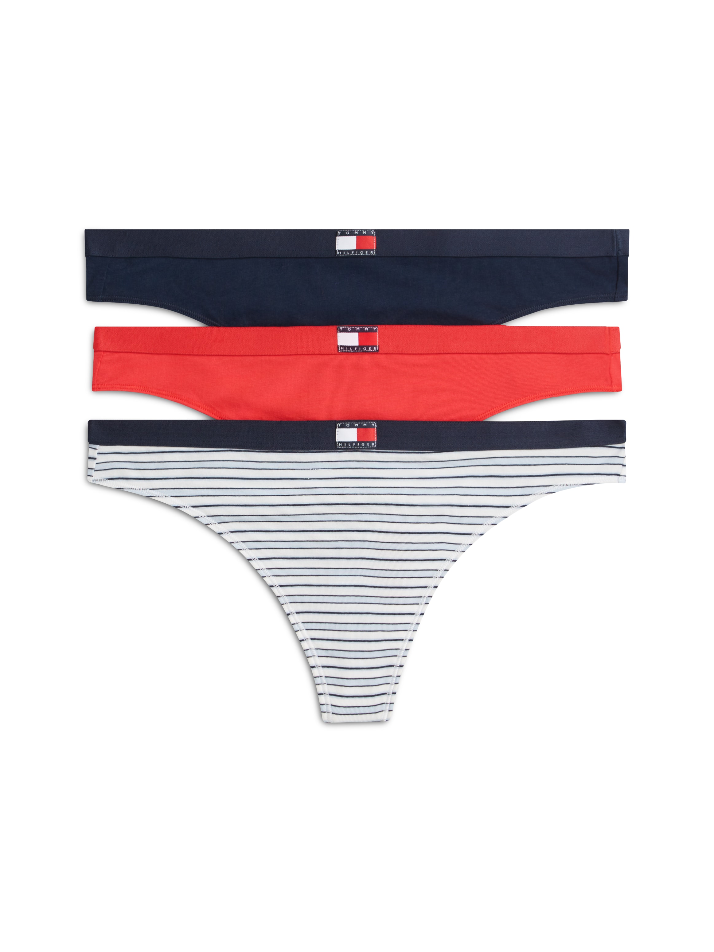 Tommy Hilfiger Underwear String "3 PACK THONG (EXT.SIZES)" 3 Stk. basic, elastischer Bund, unifarben