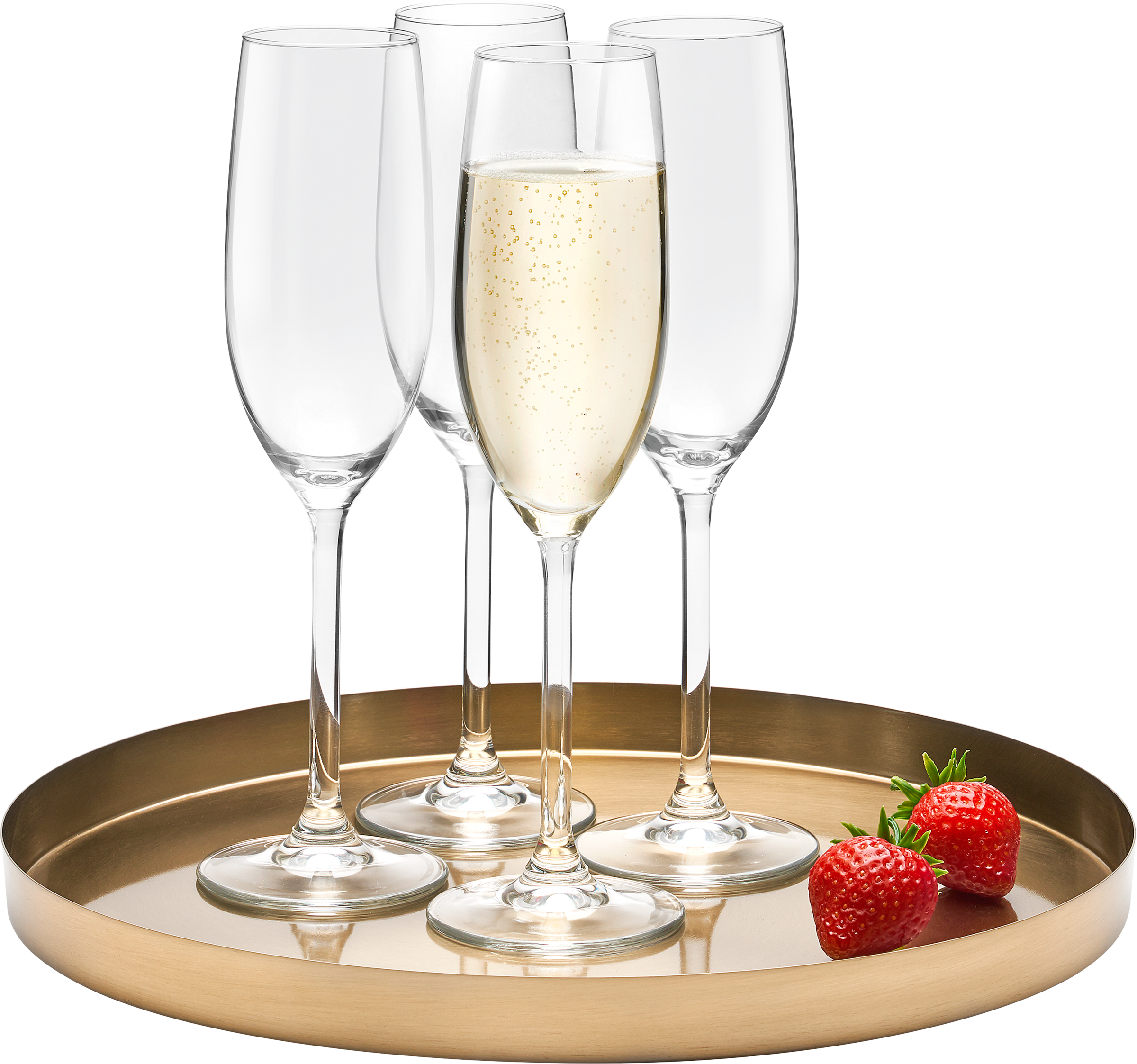 VAN WELL Sektglas "Ida", 23,7cm, 210ml, 4 Stk., transparent, Trinkgefäße, spülmaschinengeeignet, 21 cl, 4-teilig