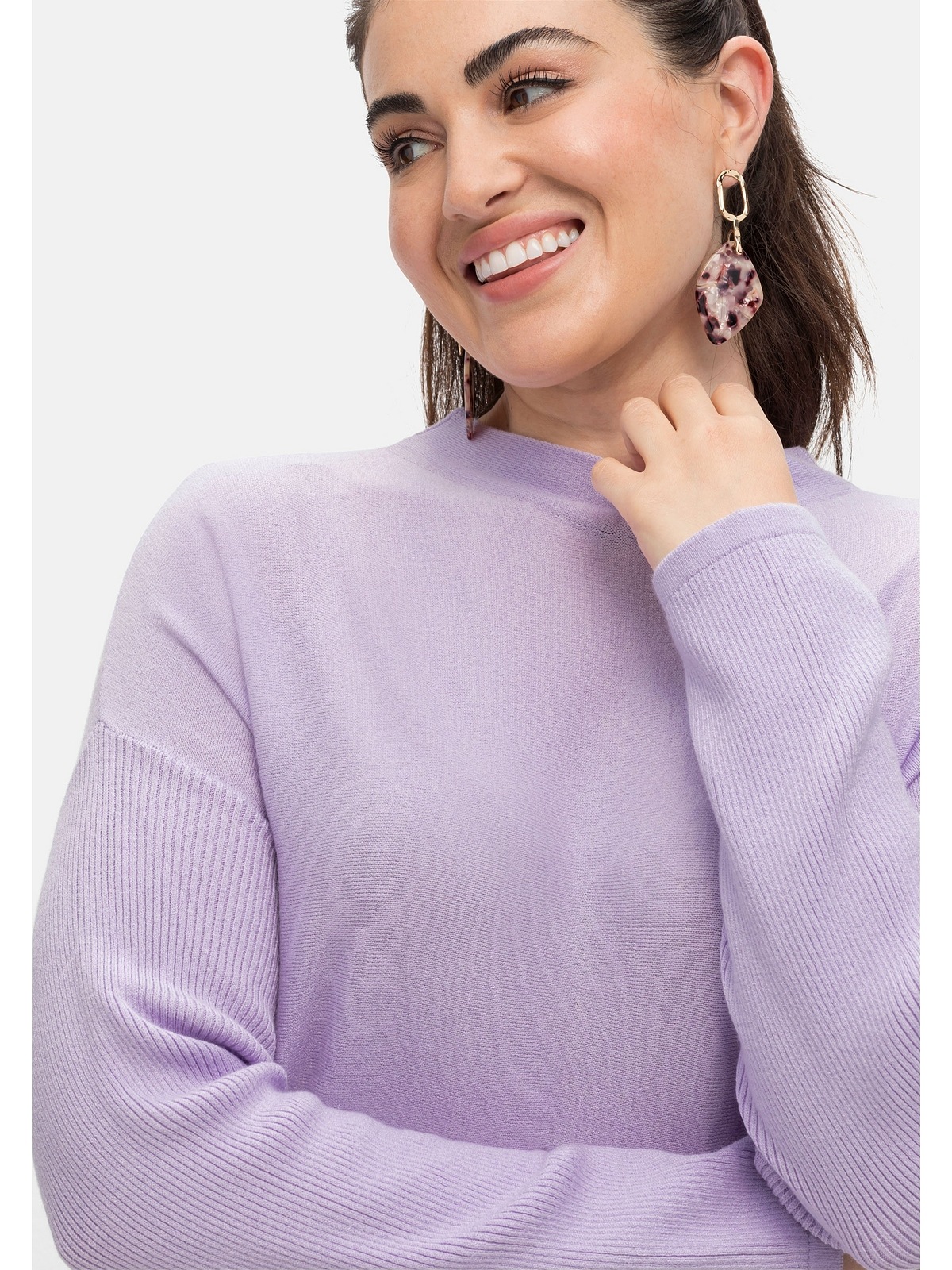 Sheego Strickpullover »Große Größen«, mit Stehkragen, in flauschiger Qualität