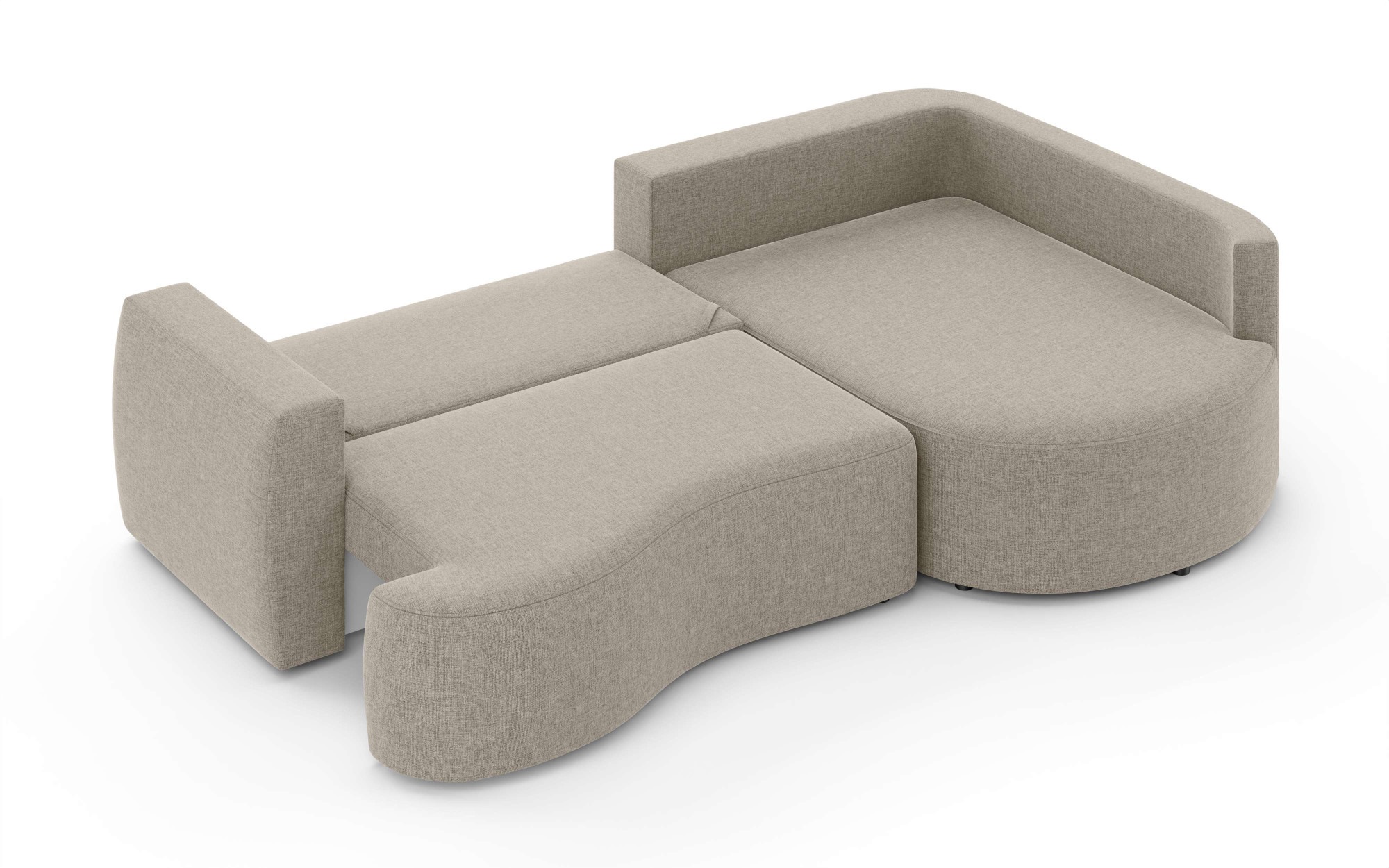 INOSIGN Ecksofa »Kahekili, Schlafsofa mit Bettkasten, Maße B/T/H: 255/181/90/ cm«, L-Form mit Wellenunterfederung, 7 Rückenkissen und 2 Zierkissen