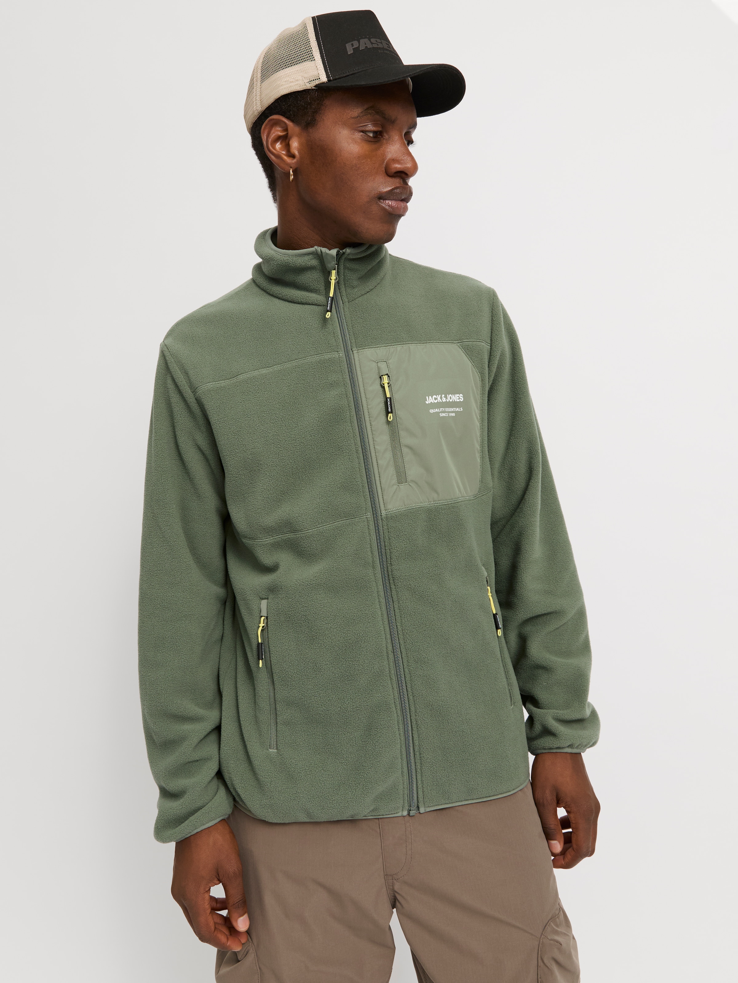 Jack & Jones Outdoorjacke "JJTHEO – Fleecejacke mit Stehkragen und Logoprin günstig online kaufen