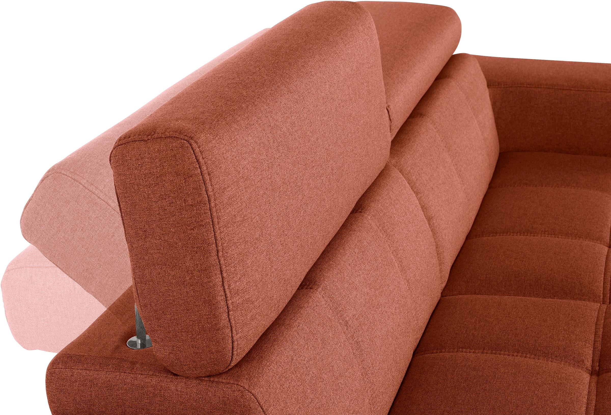 DOMO collection 2-Sitzer »Cunelli zeitlos und elegant, moderne Sitznähte als Designelement,« wahlweise mit 6-fach verstellbaren Kopfteilen, fester Sitzkomfort