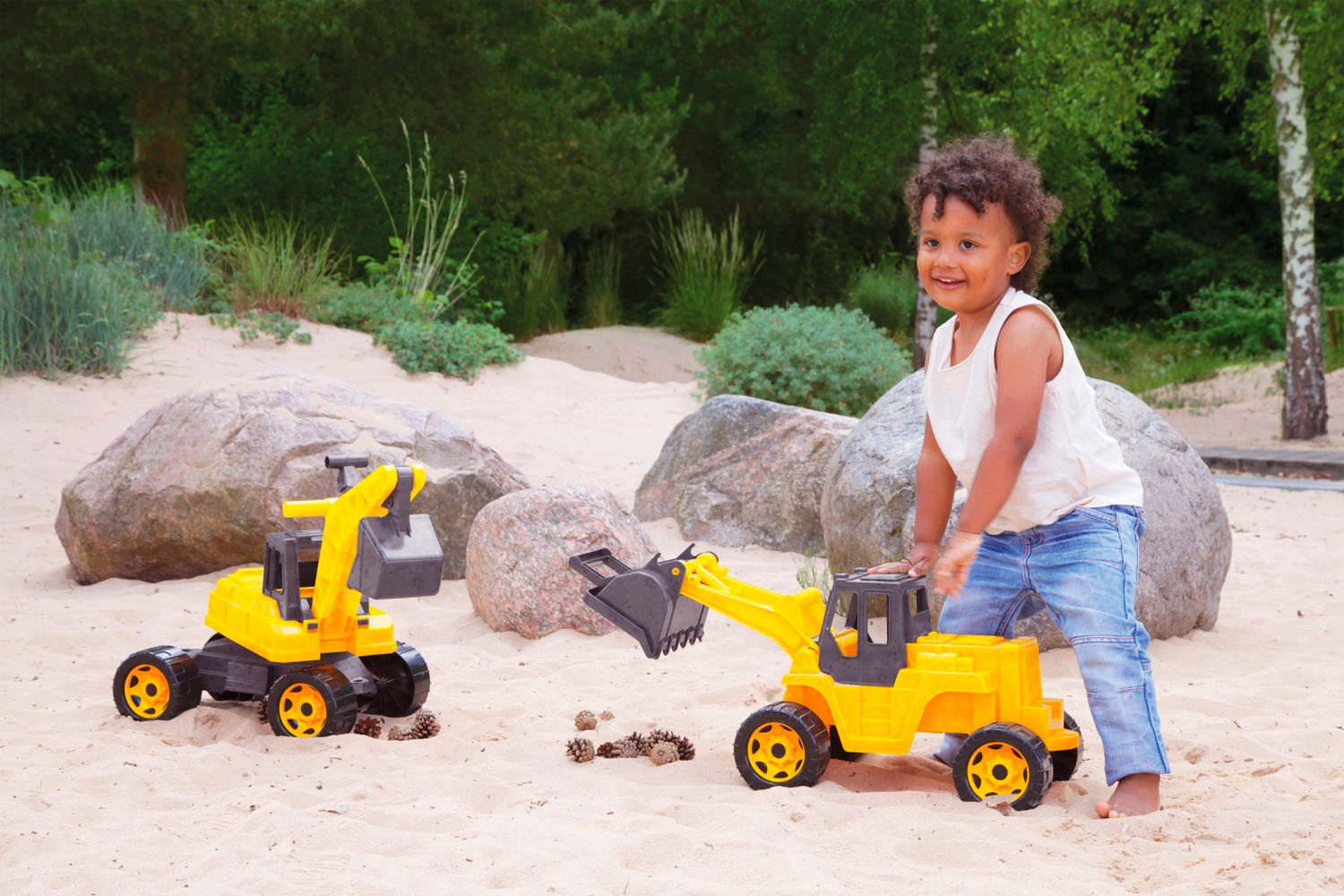 Lena® Spielzeug-Aufsitzbagger »Giga Trucks, Aufsitz-Schaufellader« Made in Europe