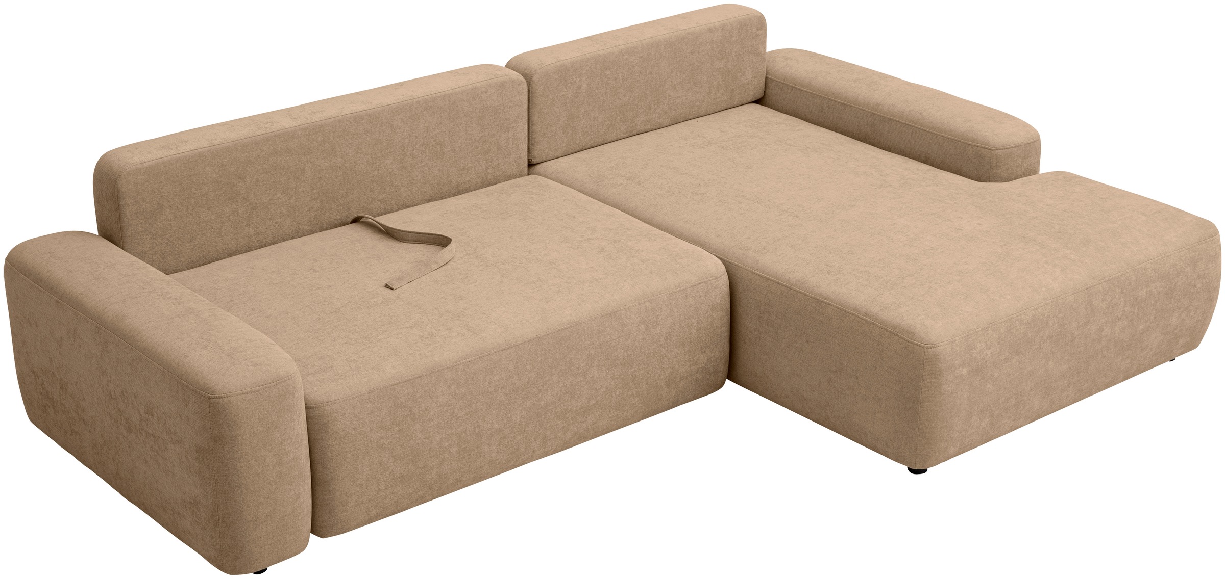 INOSIGN Ecksofa »TORGE (264cm), Schlafsofa in Cord, Samtvelours o Struktur fein, L-Form«, Schlaffunktion, Bettkasten, Liegefläche: 125/210 cm
