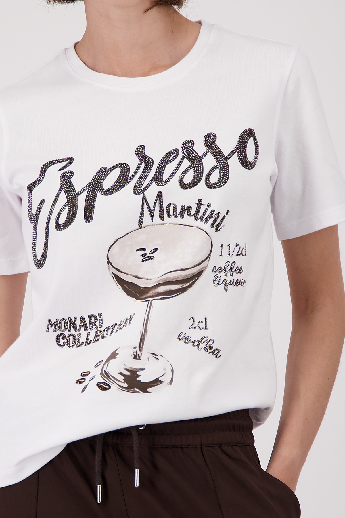 Monari T-Shirt »Shirt Espresso« Regular fit mit Espresso-Print