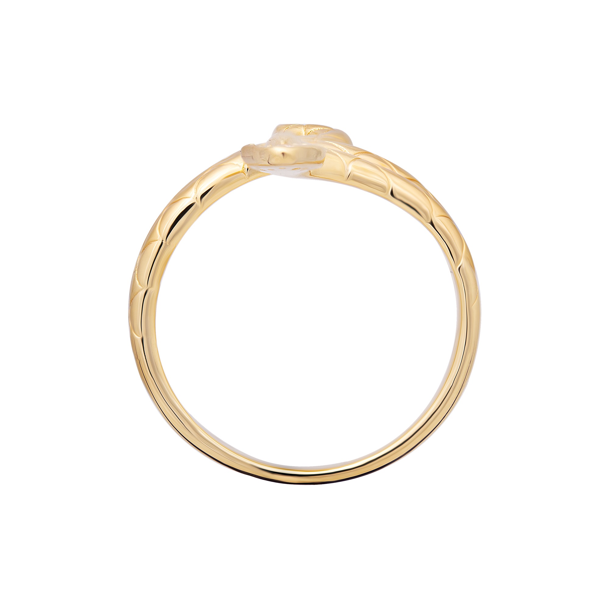 CAÏ Snake Finger Ring Yellow Gold-Plated 925 Sterling Silver Size 16 2
