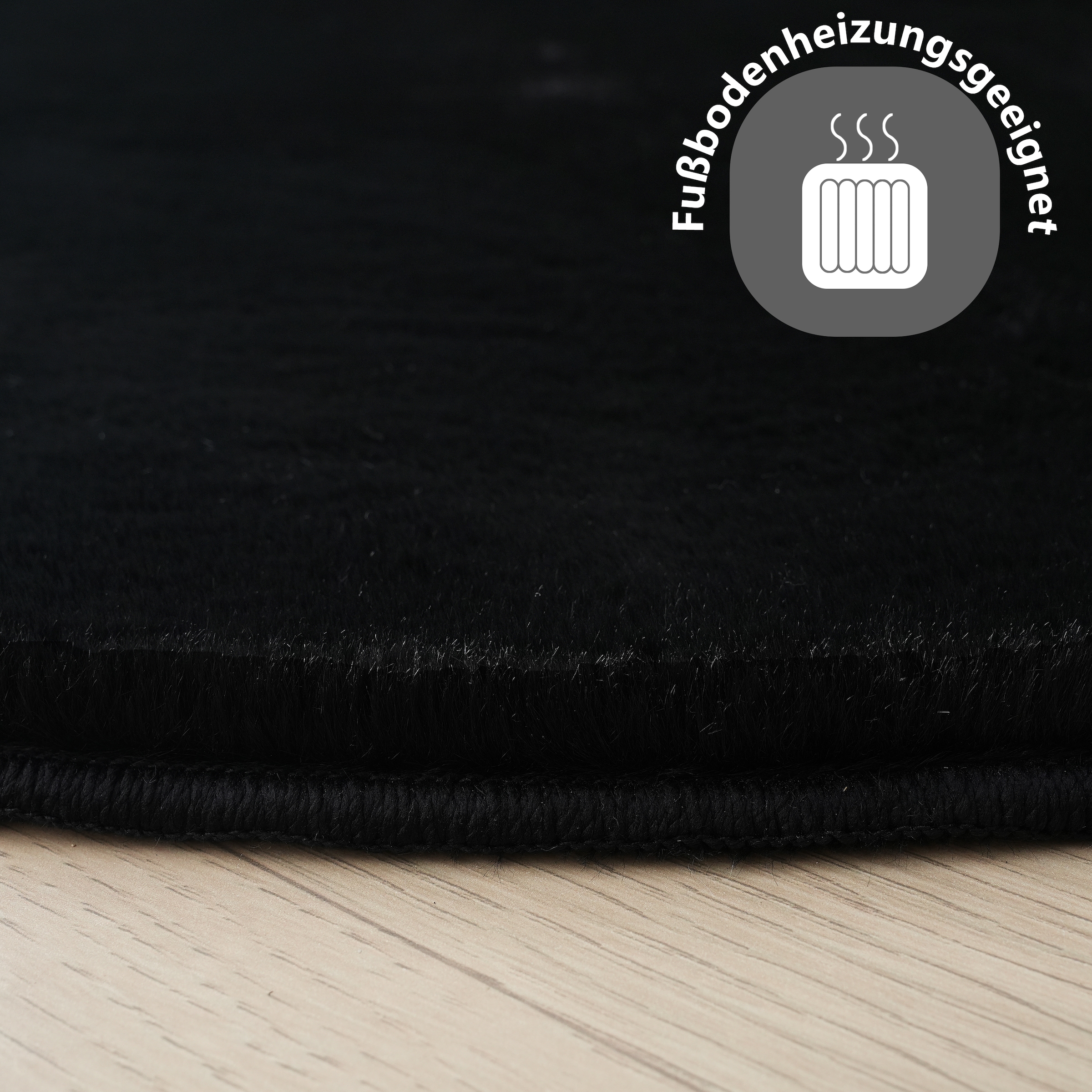 my home Fellteppich »Balu Bean, Kaninchenfell«, U-förmig, 20 mm Höhe, Kunstfell Teppich, Modern, weich, Wohnzimmer, Schlafzimmer