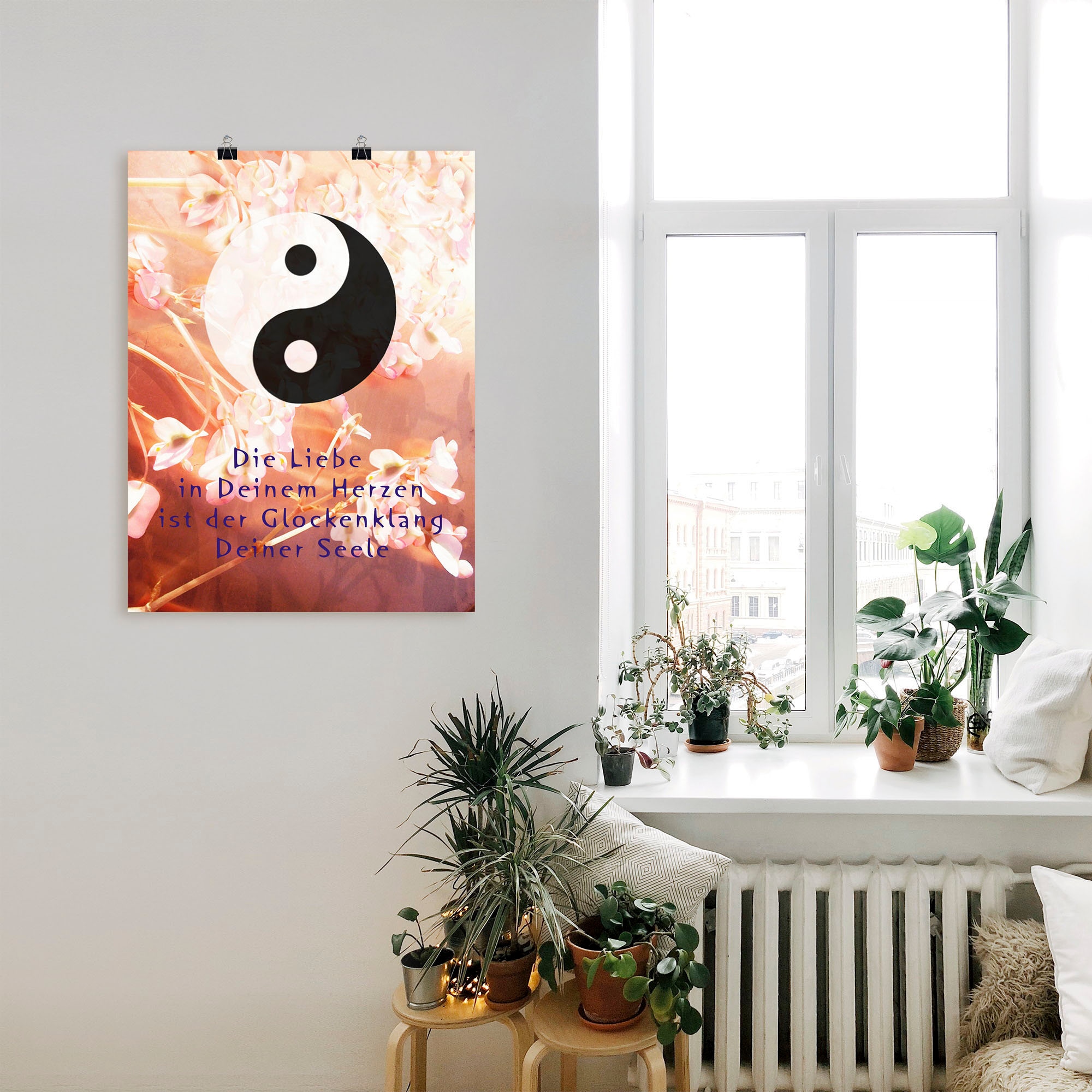 Artland Wandbild »Yin (1 in versch. | Poster Bilder, Wandaufkleber oder Größen als kaufen BAUR Spirituelle Alubild, St.), Glockenklang«, Leinwandbild, Yang