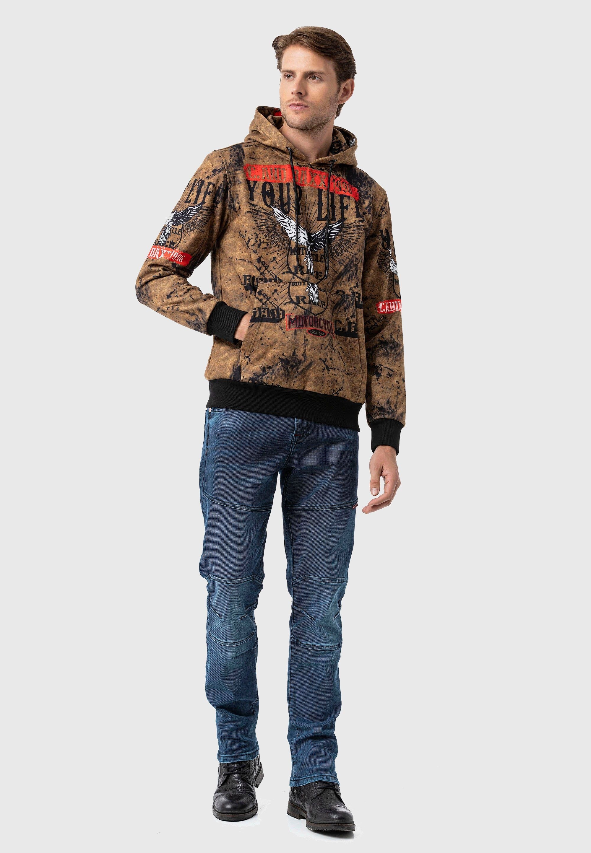 Cipo & Baxx Kapuzenpullover »Sweatshirts«, (1 tlg.), mit Allover-Print