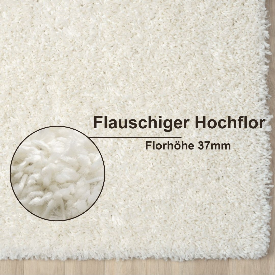 Myflair Möbel & Accessoires Hochflor-Läufer »My Shaggy«, rechteckig, 37 mm Höhe, Shaggy, Uni Farben, leicht glänzend, Microfaser, extra flauschig