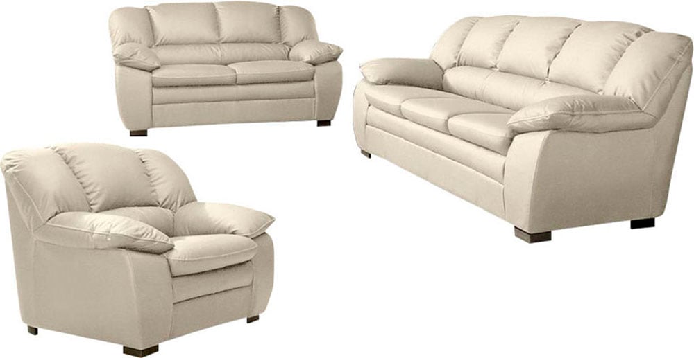 COTTA Polstergarnitur "Casino, 3tlg. Set, Sofa Wohnzimmer Garnitur, Wellenunterfederung" Set, 3 tlg. Sessel, 2-Sitzer, 2,5-Sitzer, hohe Rückenlehne