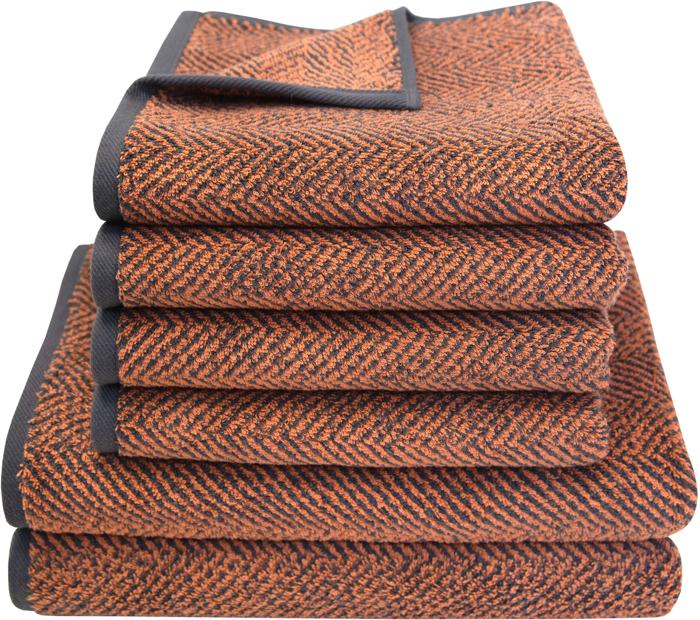 Dyckhoff Handtuch Set "Golden Shades Herringbone" Set 6 Stk. Walkfrottier 4 günstig online kaufen