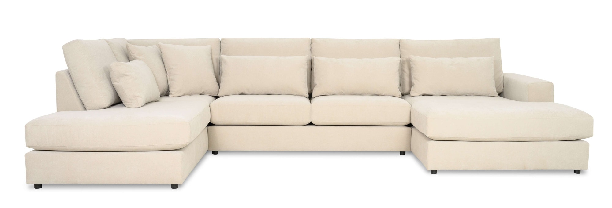 OTTO home Wohnlandschaft "Nivette, weiches Chenille" Breite 386 cm, U-Form, bodentief, 6 Zierkissen inkl.