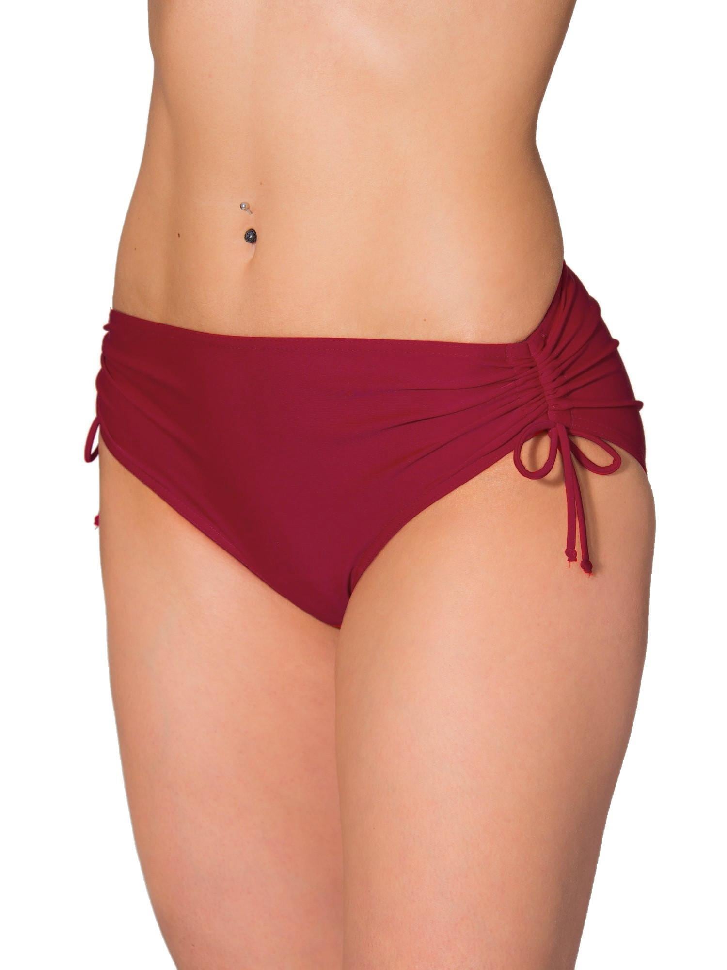 AQUARTI Bikini-Hose "Bikinihose Aquarti Damen Bikinihose mit Raffung und Schnüren"
