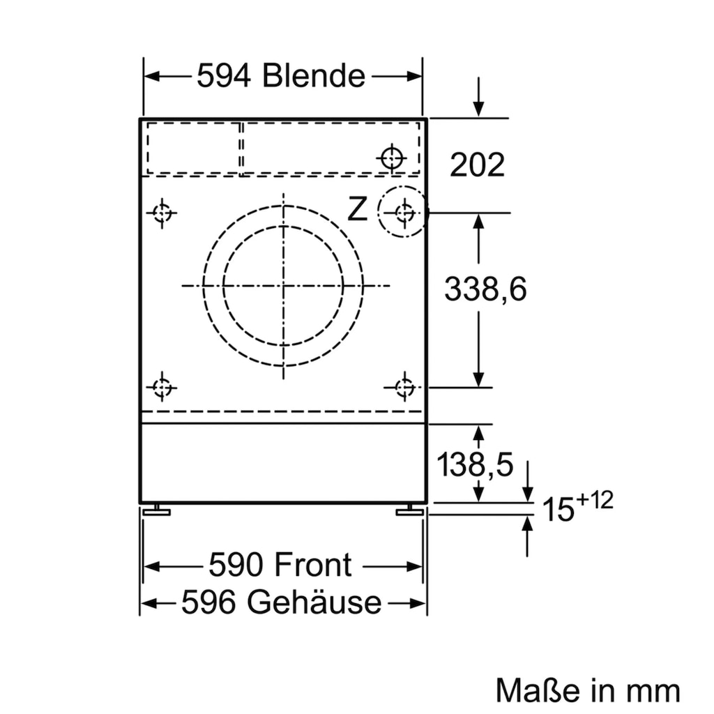 BOSCH Einbauwaschmaschine »WIW28443«, Serie 8, WIW28443, 8 kg, 1400 U/min