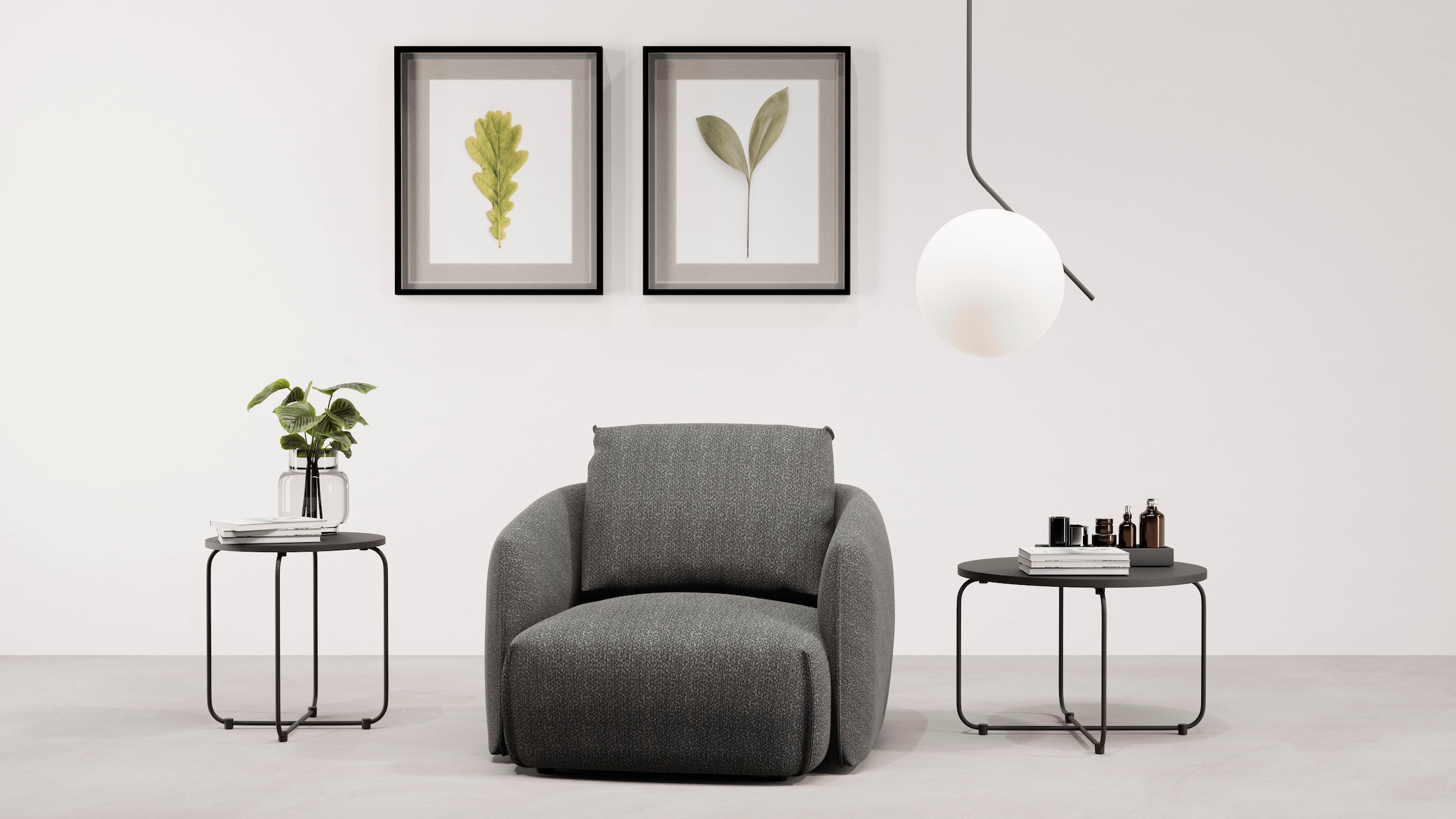 Guido Maria Kretschmer Home&Living Sessel »Shawn, Loungesessel, Designsessel mit elegant geschwungen Armlehnen«, organische Form, bequem, mit hochwertigem Bezug