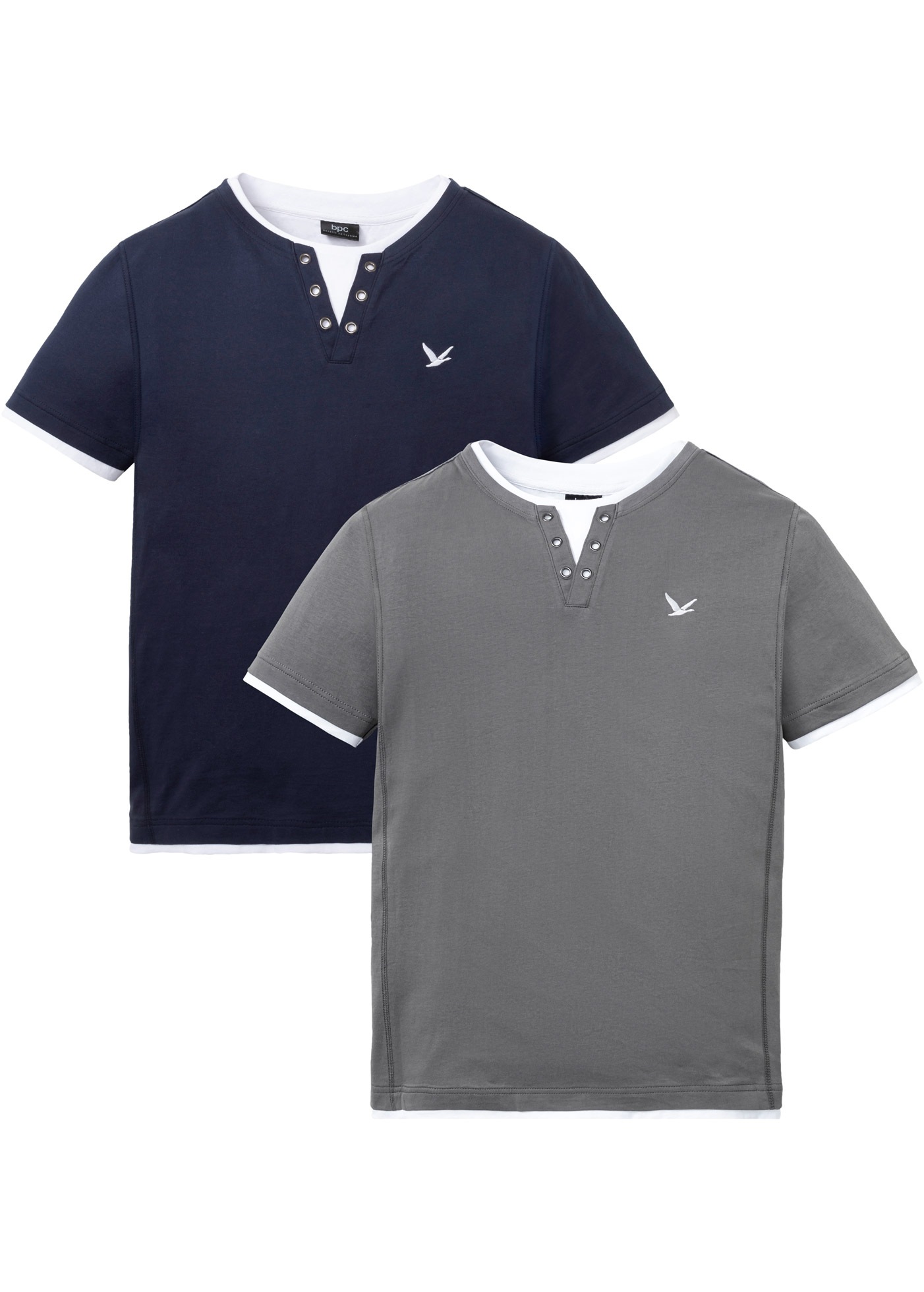 bonprix 2-in-1-Shirt "2 in 1 Shirt, Kurzarm (2er Pack)", 2 Stk. 2 in 1 Shir günstig online kaufen