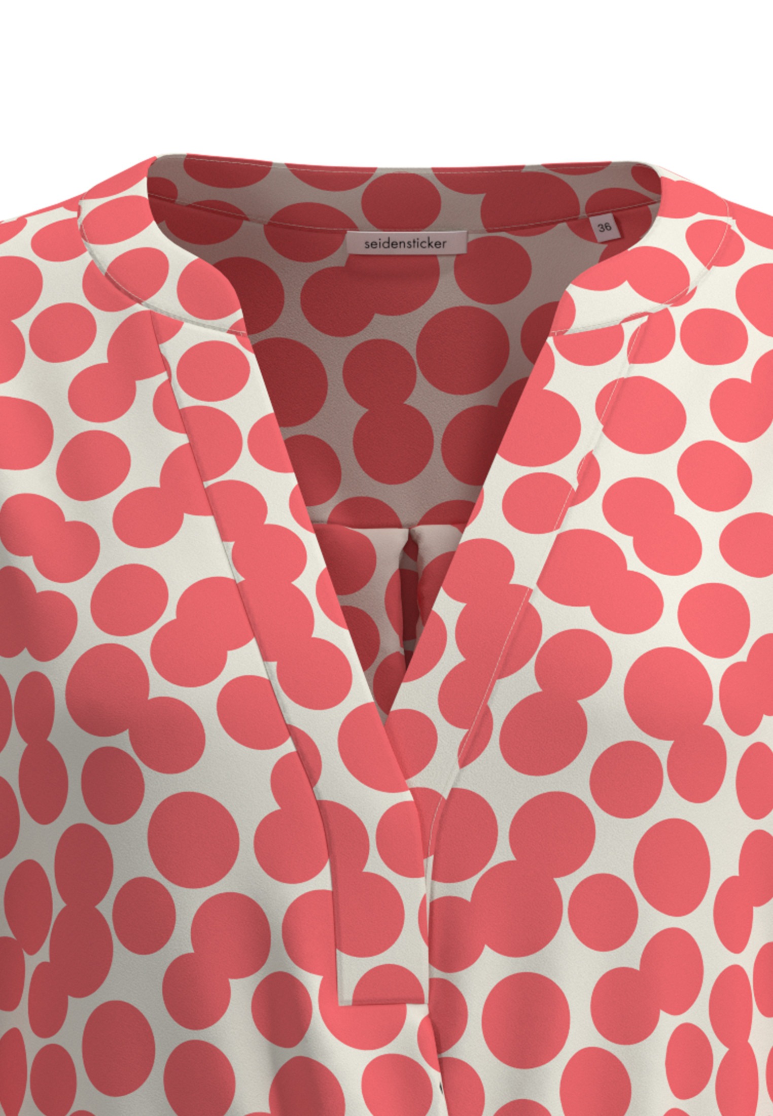 seidensticker Sommerkleid »Schwarze Rose«, Langarm Kragen Punkte
