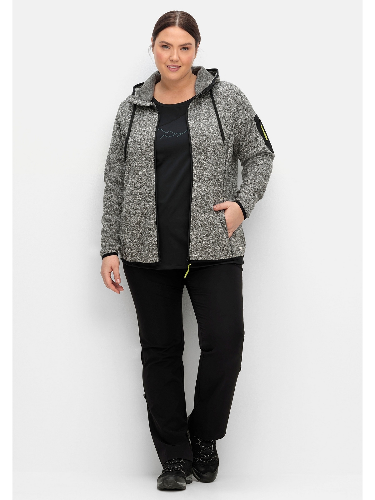 Sheego Strickjacke »Große Größen«, aus atmungsaktivem Strickfleece online  kaufen | BAUR