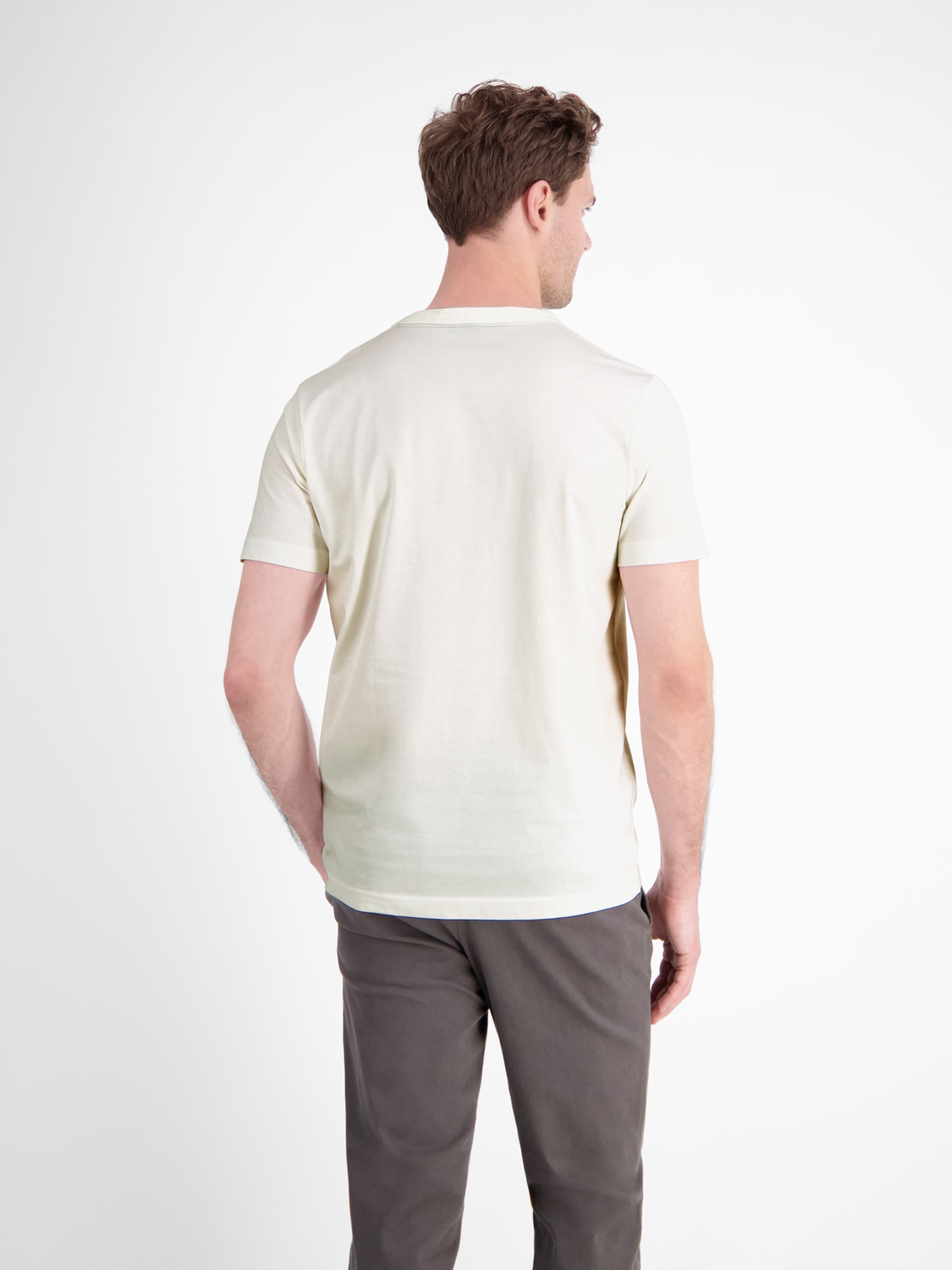 LERROS T-Shirt »LERROS Unifarbenes T-Shirt mit Brustprint«