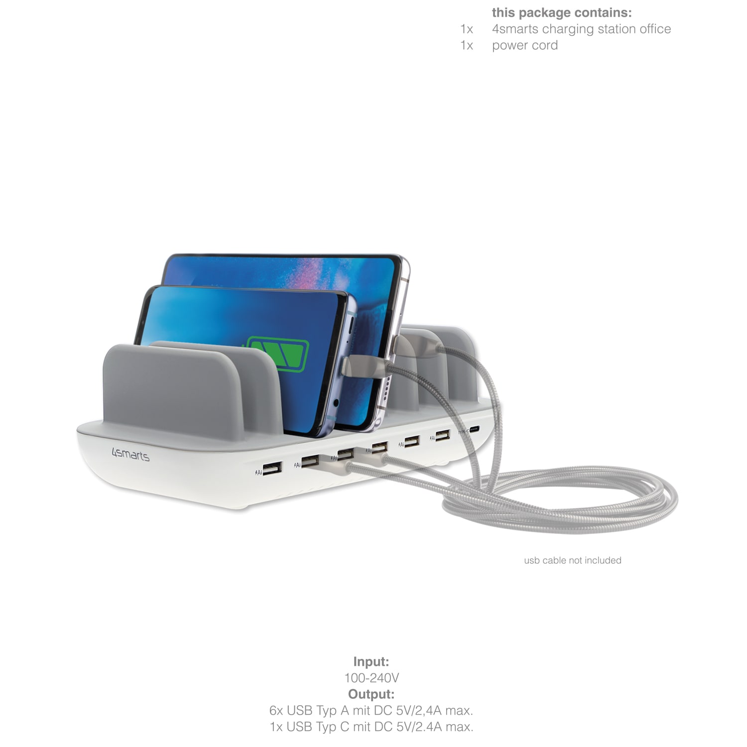 4smarts USB-Ladegerät »Charging Station Office 60W«