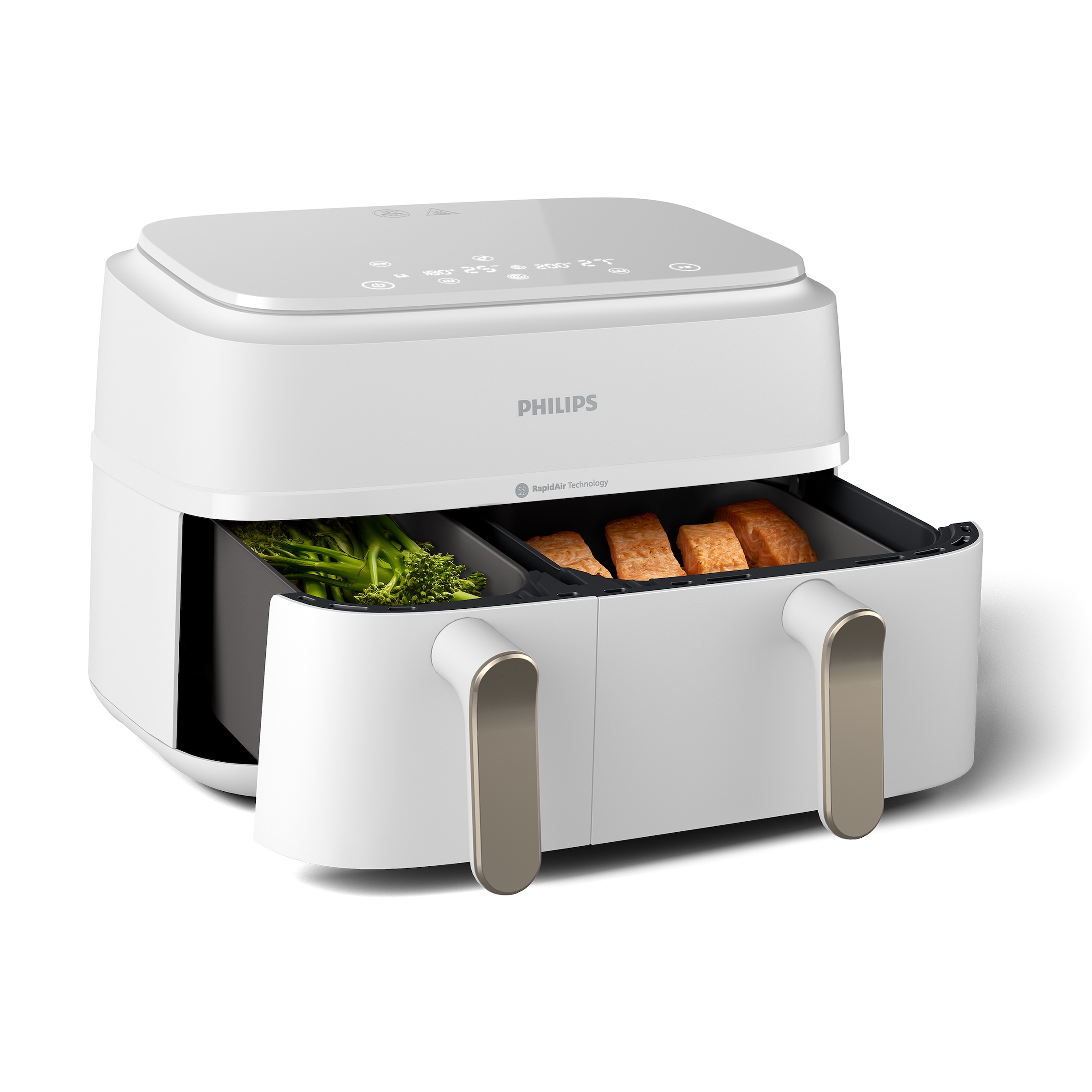 Philips Heißluftfritteuse "Airfryer 3000 Dual Basket NA353/10, zwei Körbe mit 9L (3L+6L)", 2750 W, RapidAir Technologie 