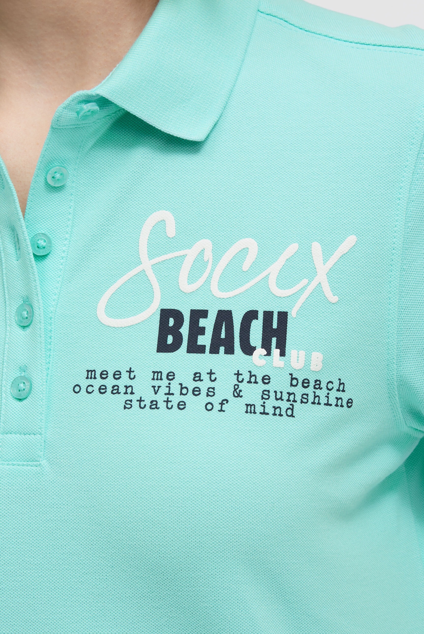 SOCCX Poloshirt mit Puff-Print
