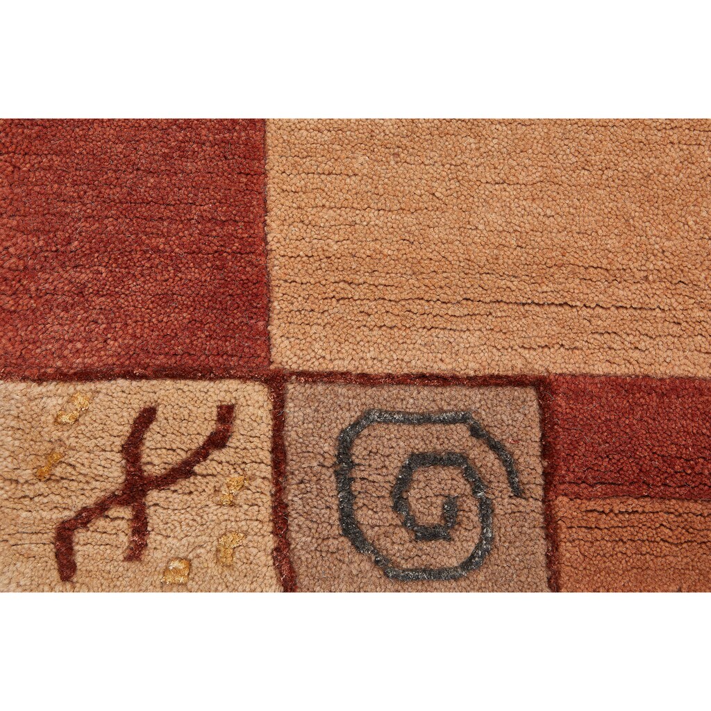 LUXOR living Wollteppich »India«, rechteckig, 20 mm Höhe, reine Wolle, handgeknüpft, mit Bordüre, ideal im Wohnzimmer & Schlafzimmer