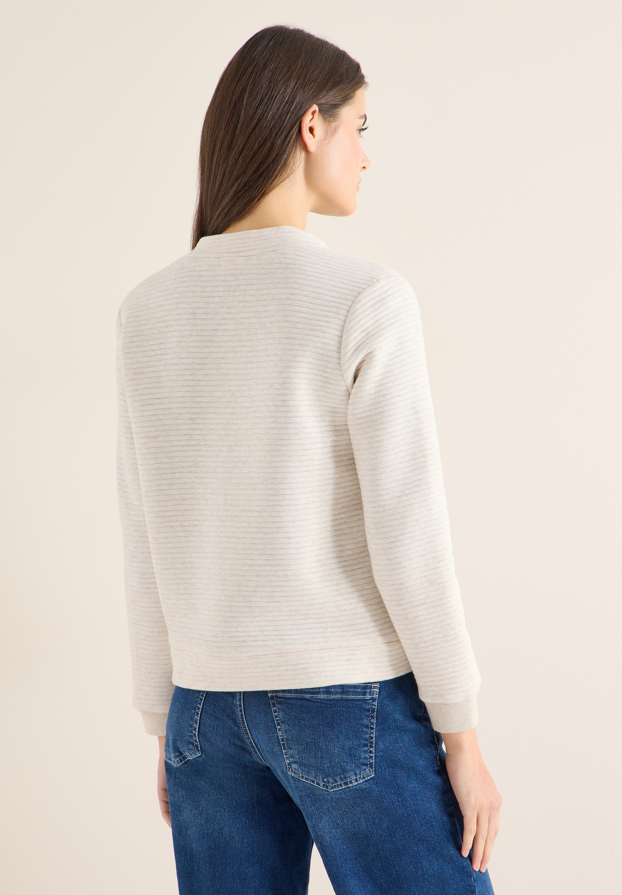 Cecil Sweatjacke Rundhalsausschnitt günstig online kaufen