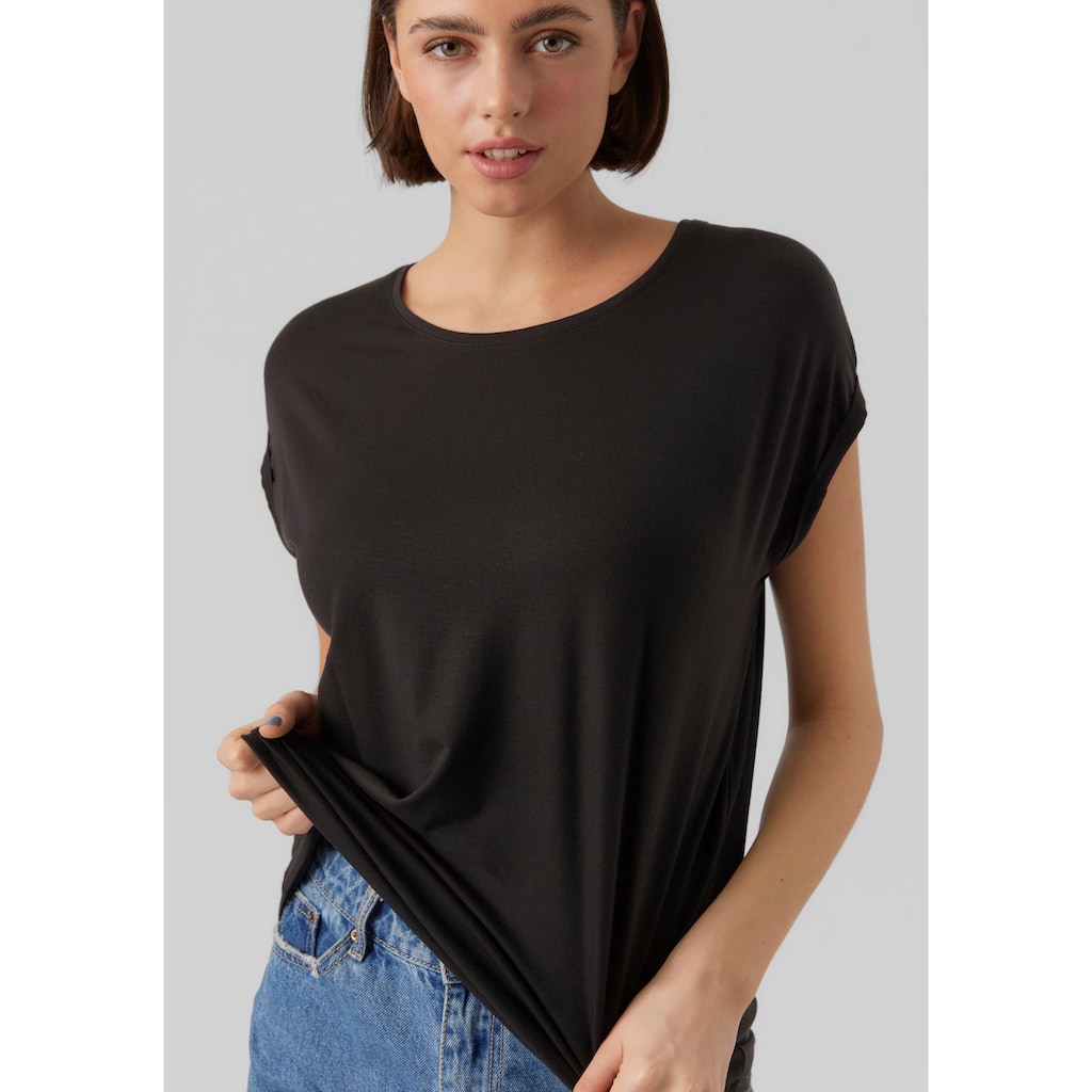 Vero Moda Rundhalsshirt »VMAVA PLAIN SS TOP GAJRS NOOS«