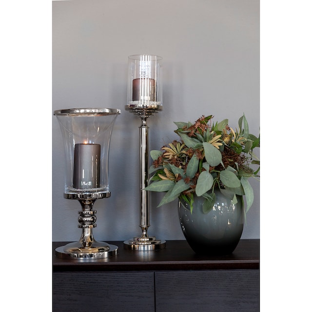 Fink Kerzenhalter »FARET«, Handarbeit, Metall mit Glaseinsatz, für  Stumpenkerzen, Höhe 60 cm | BAUR