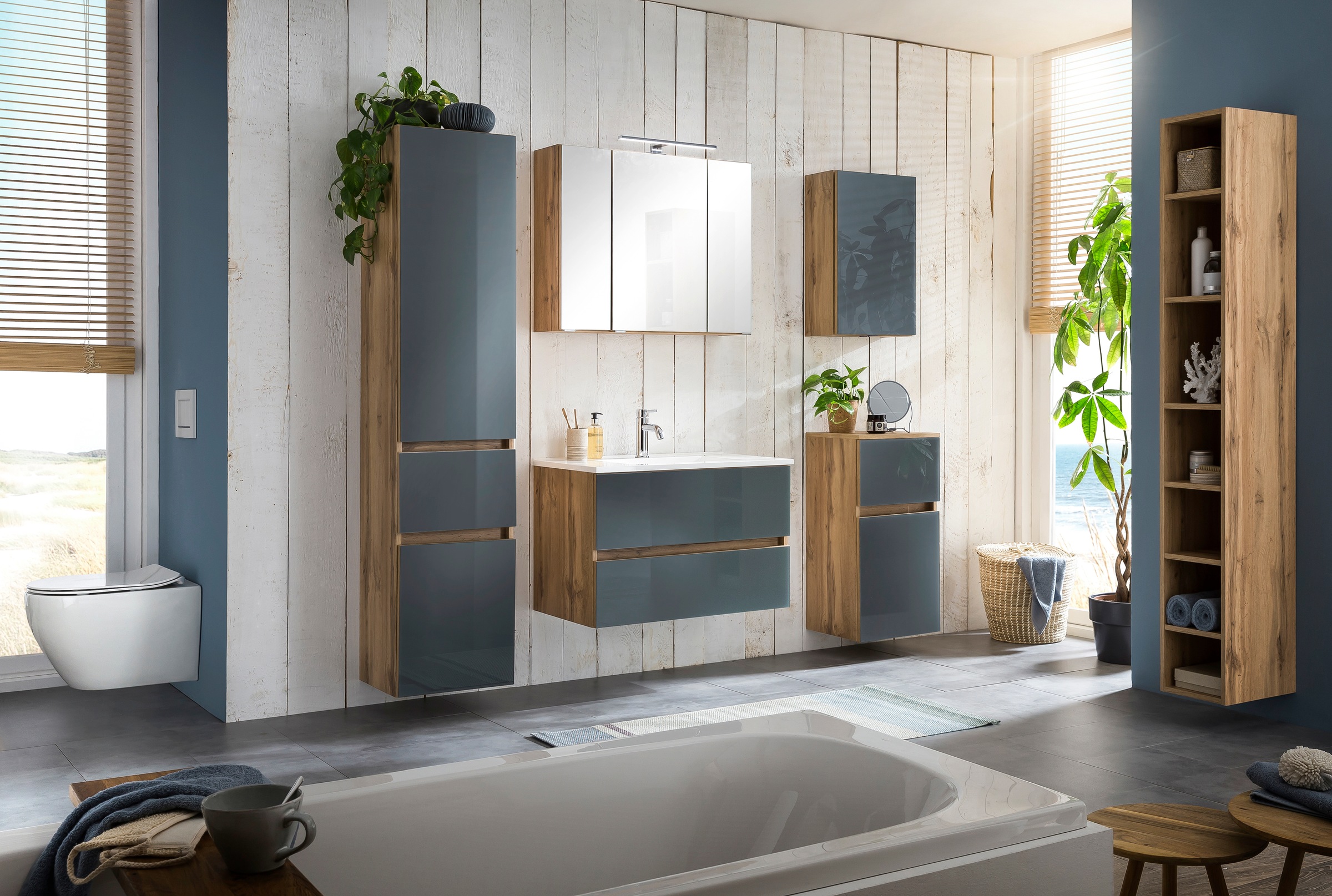 welltime Badezimmer-Set »Horki«, (Set, 4 St.), Breite 120 cm